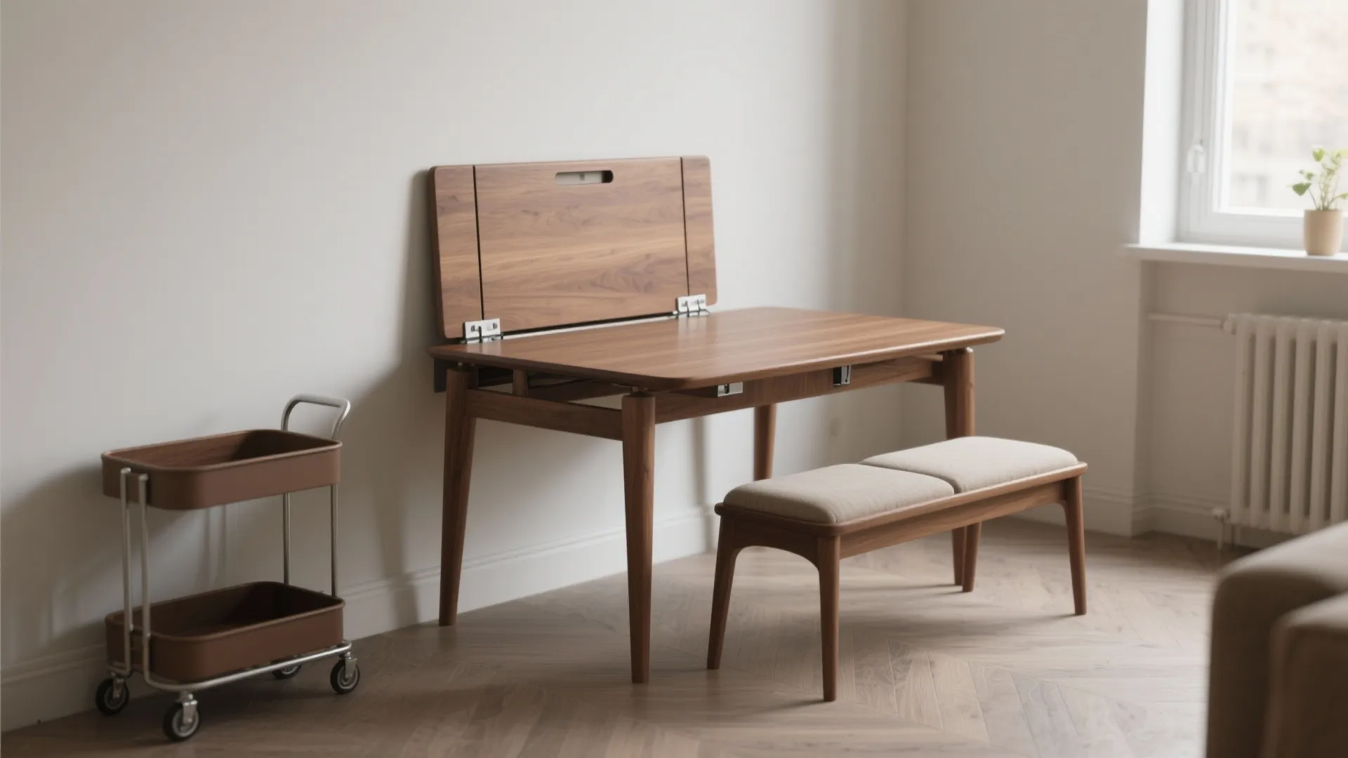 1. Folding table that tucks away