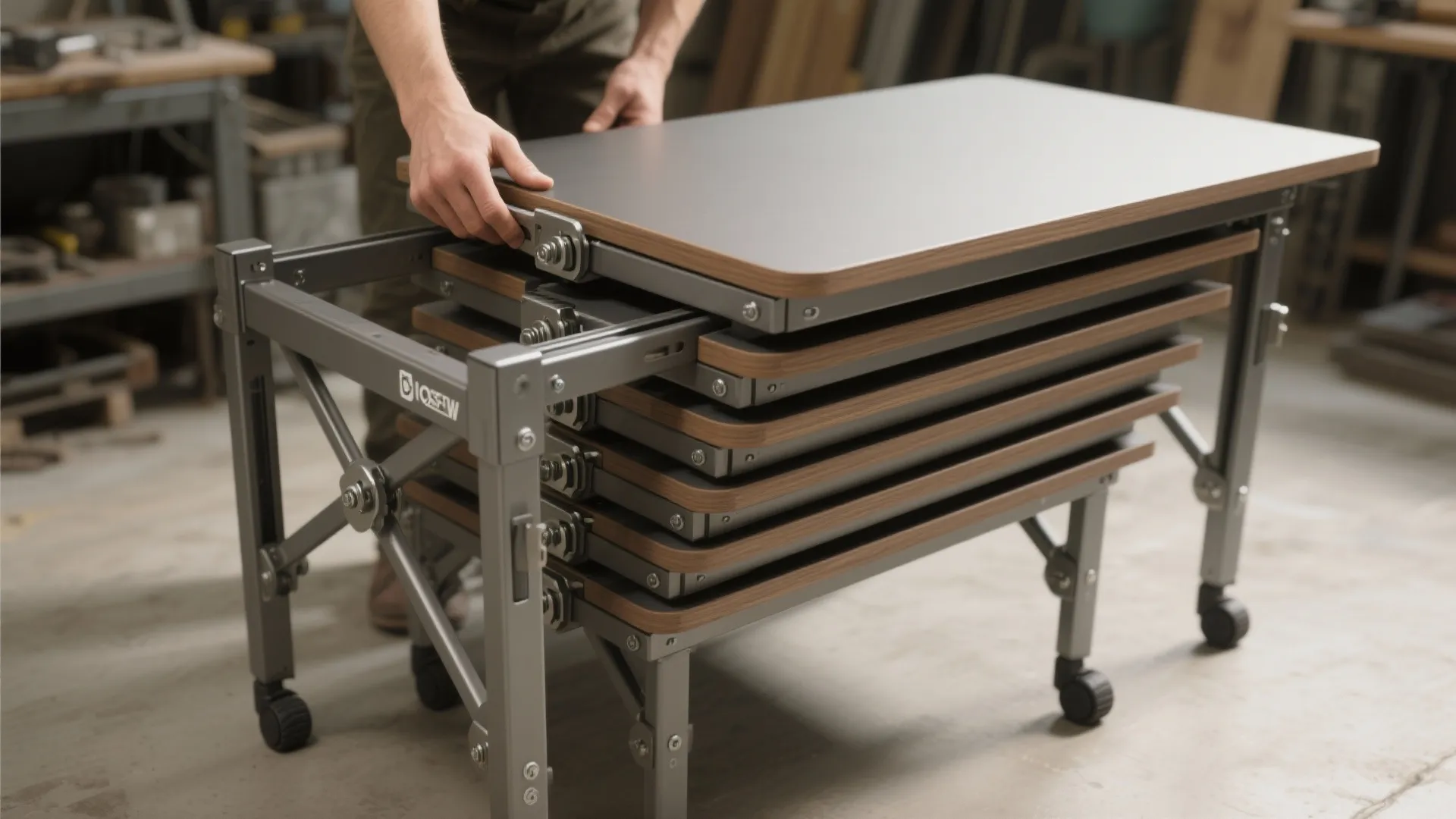 2. Folding and nesting tables for flexible use