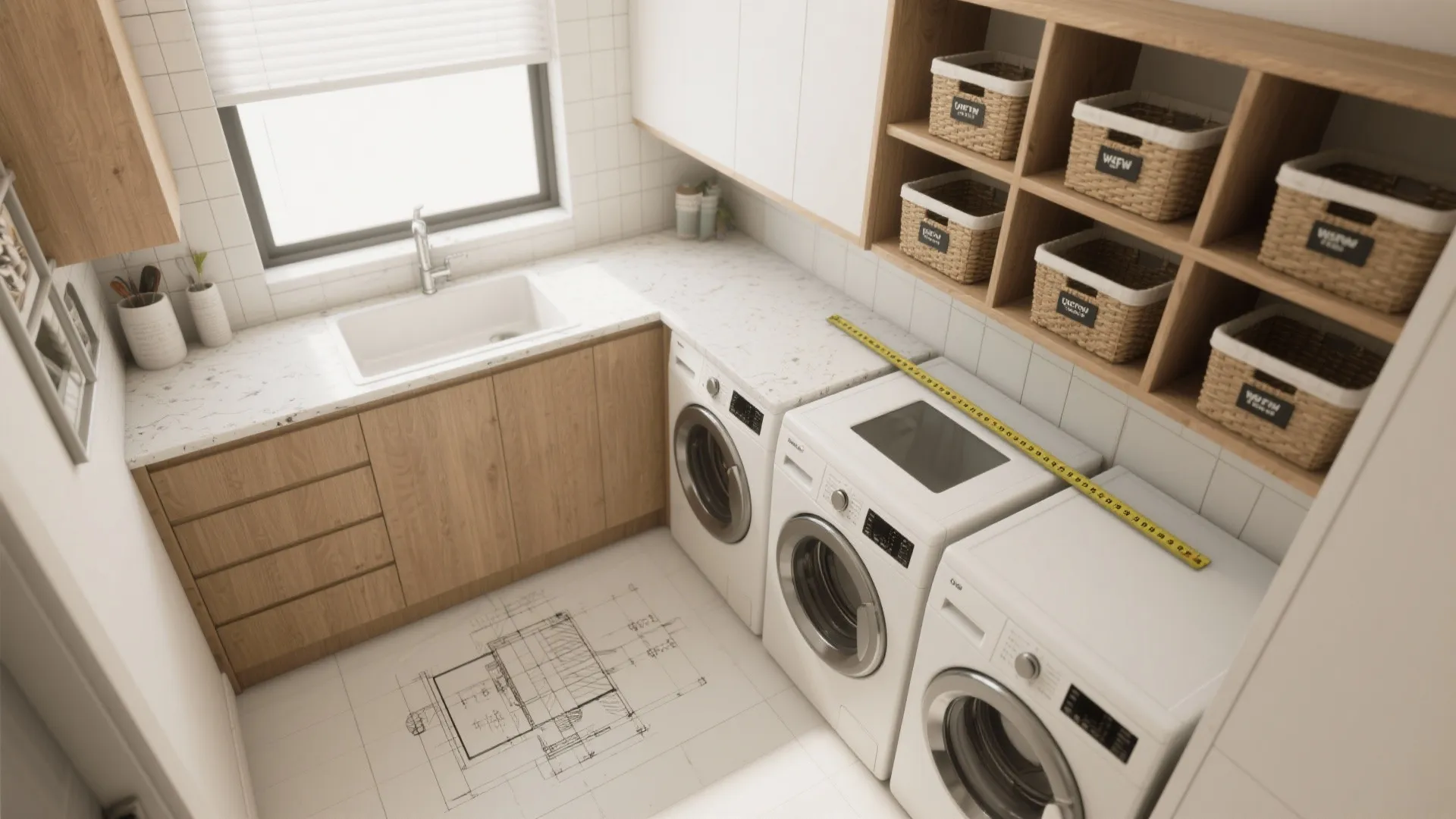 3. Create a folding station with open shelving