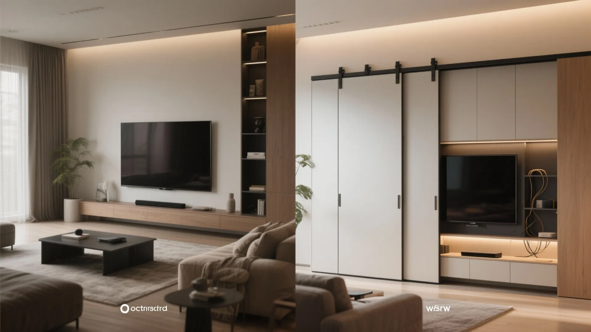 5. Sliding or folding TV solution for flexible layouts