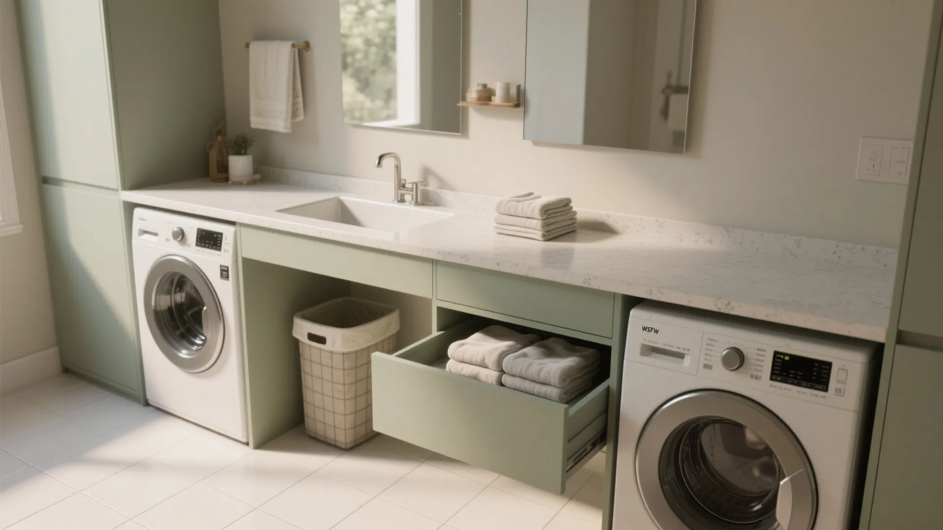 3. Make the folding station double as a vanity