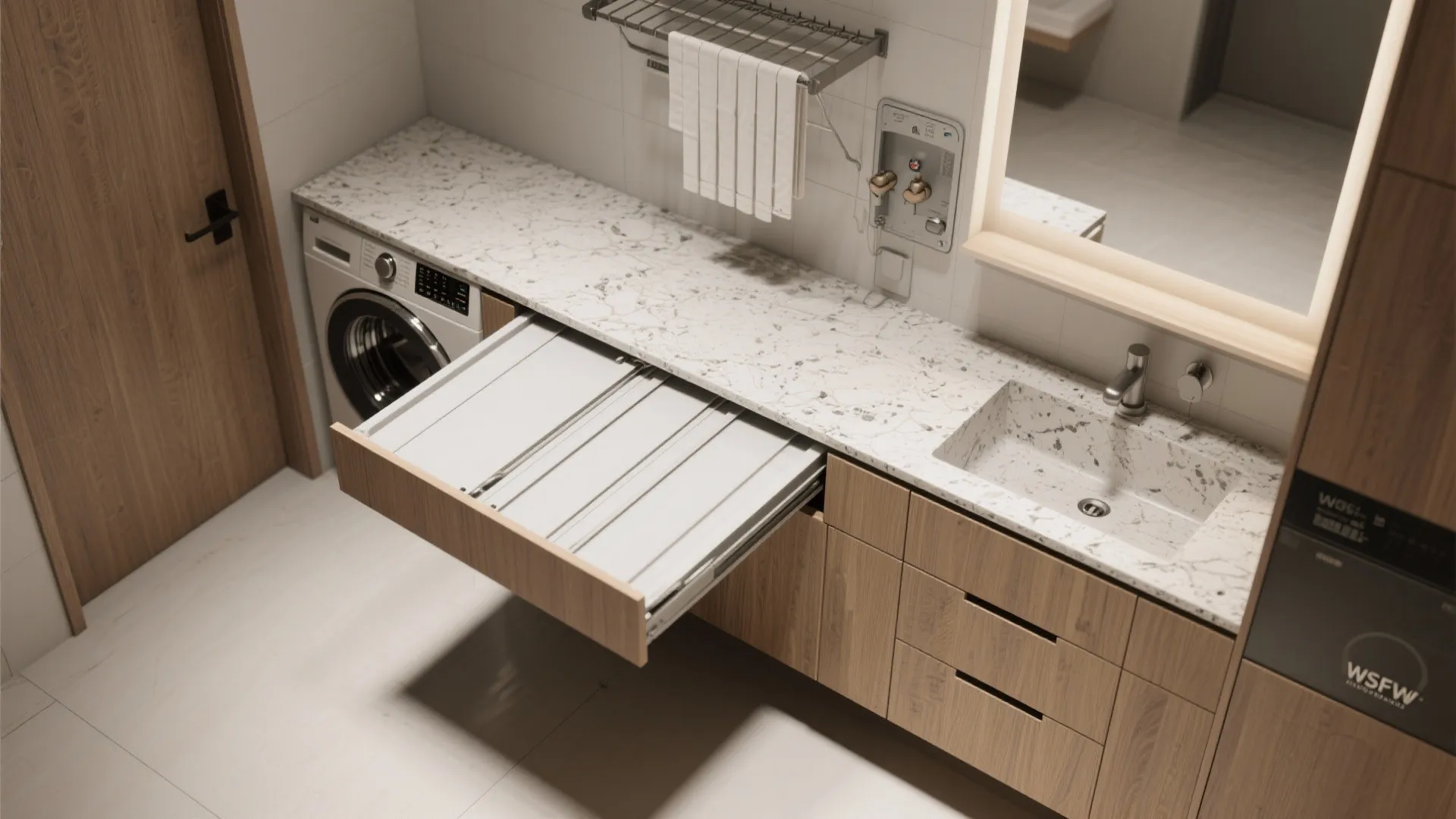 5. Dual-Purpose Counter: Folding + Vanity Surface