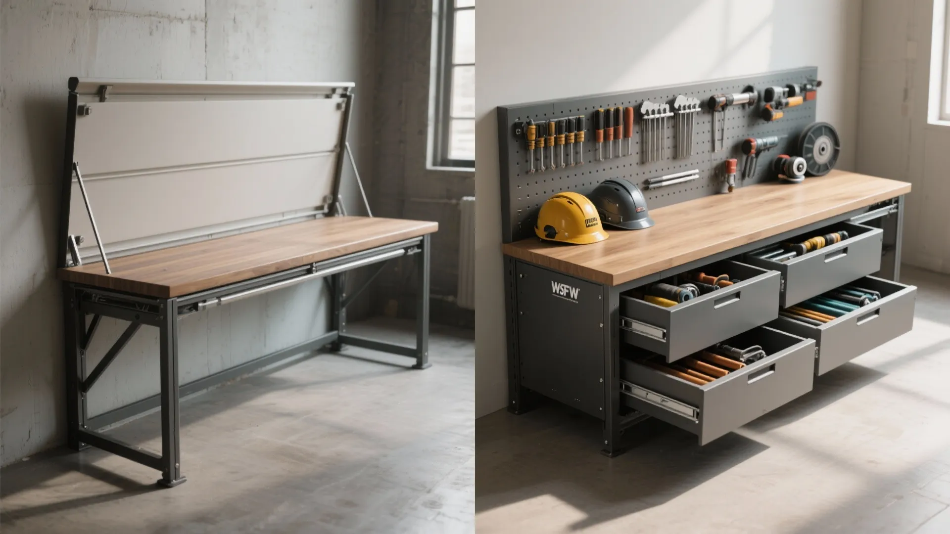 5. Fold-out multipurpose bench with storage