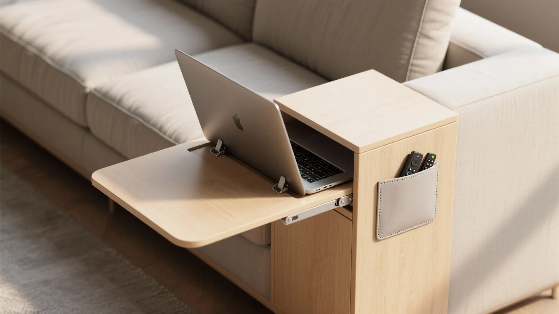 3. Fold-Out Lap Desk with Storage