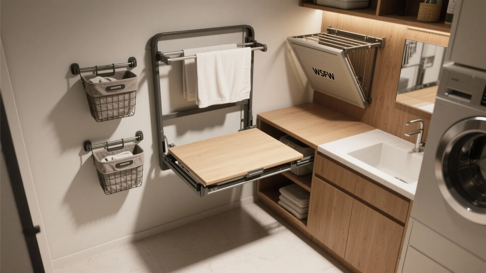 5. Make laundry multi-functional with fold-out solutions