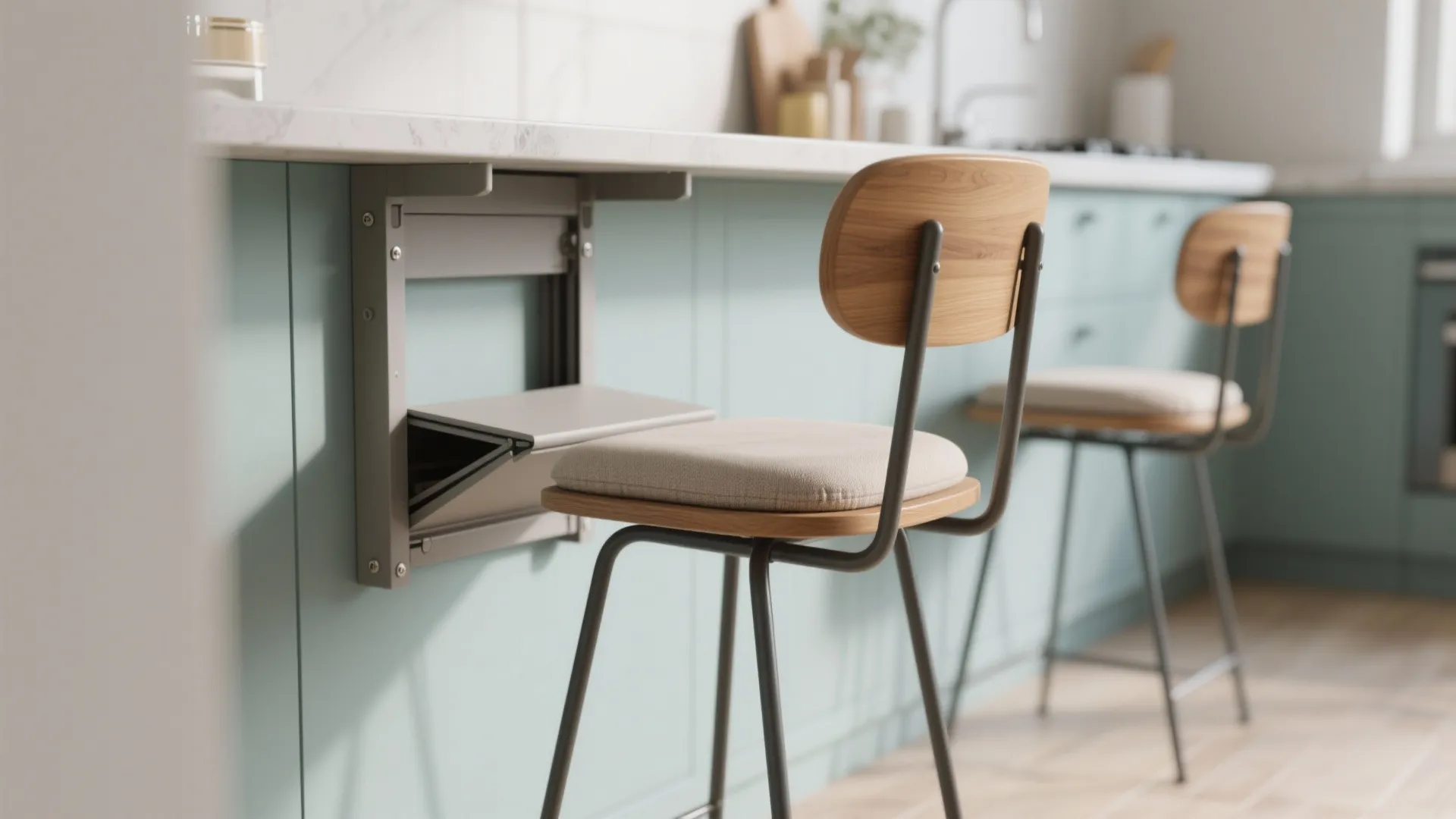 1. Fold-down wall high chair