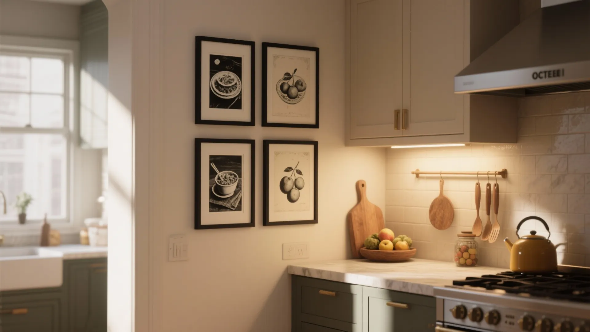 4. Gallery Wall of Food Art