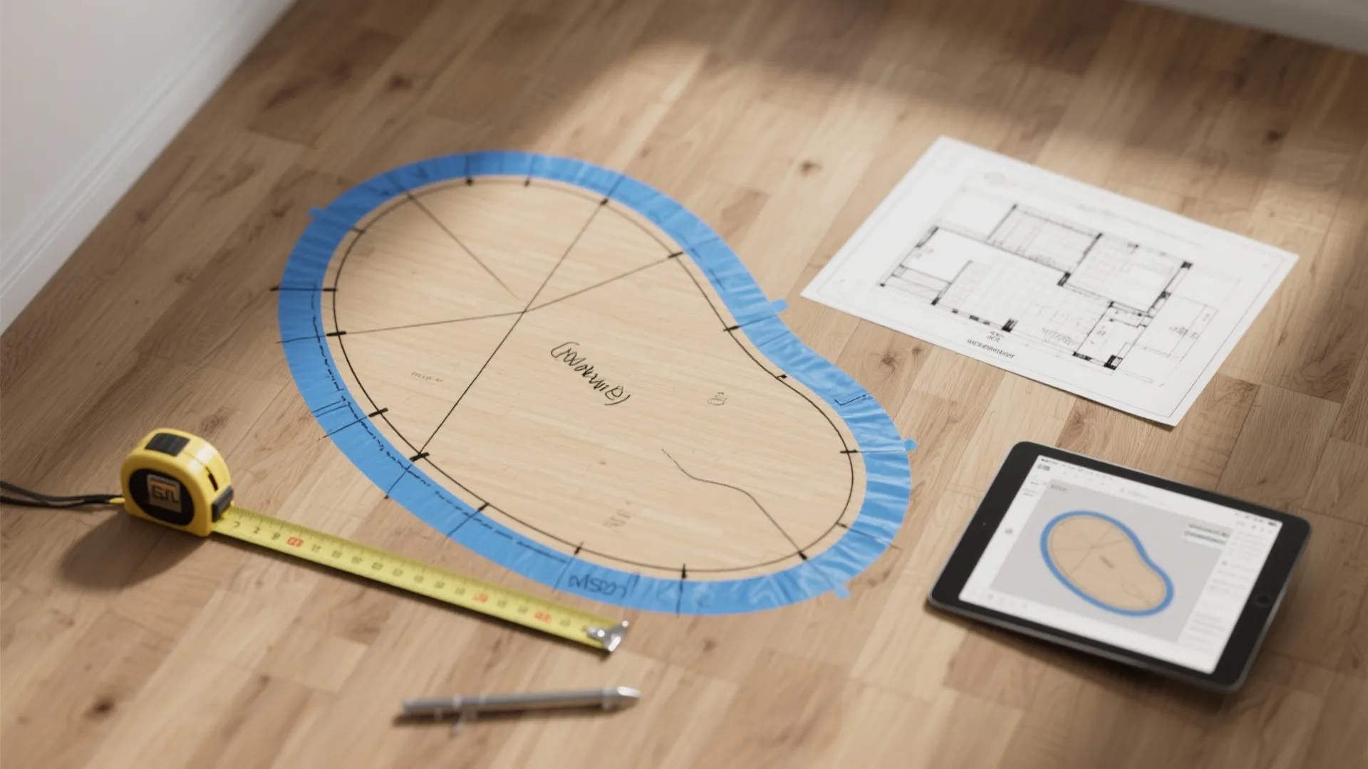 5) Measure, mock up, and mark the exact footprint