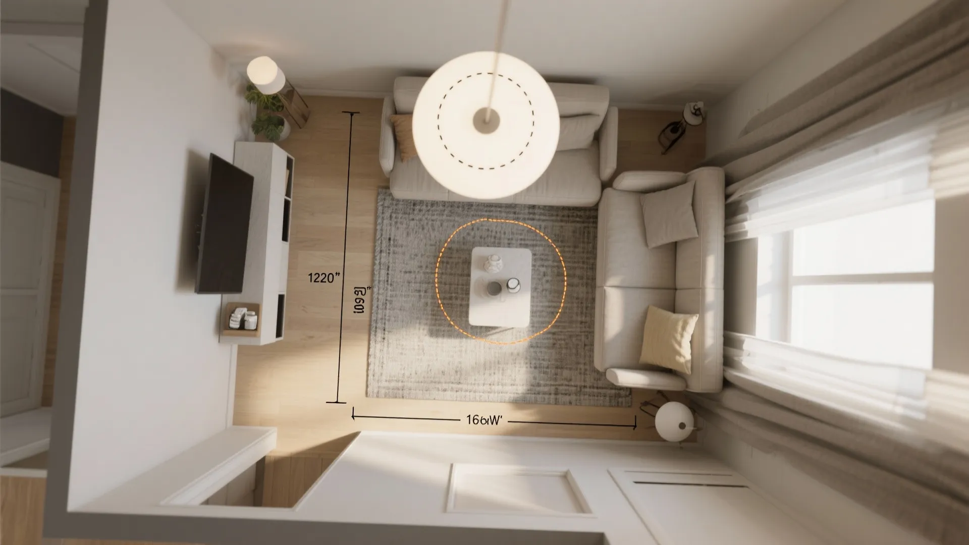 1. Measure the room footprint for balanced scale