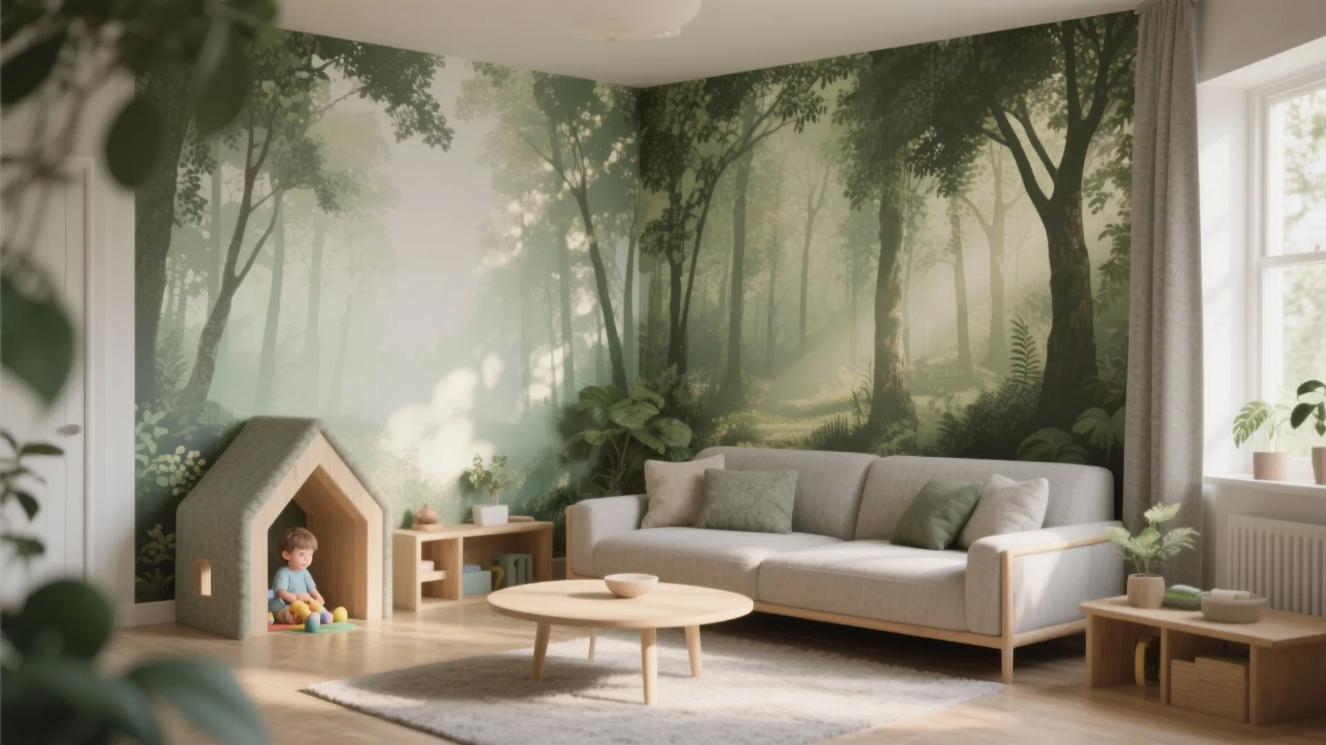 Biophilic Depth: Forest Canopies, Water Ripples, Moss, and Stone Relief