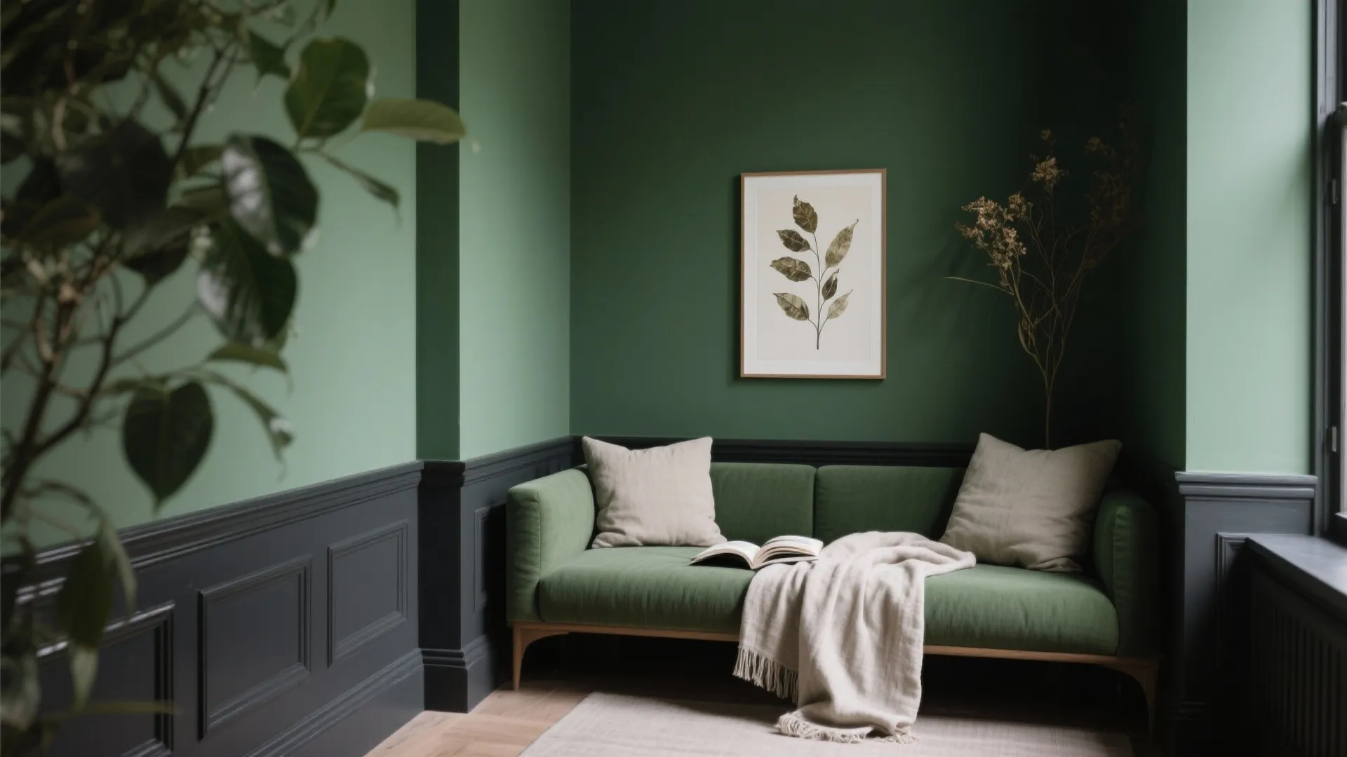 Forest Green + Charcoal + Linen + Botanicals