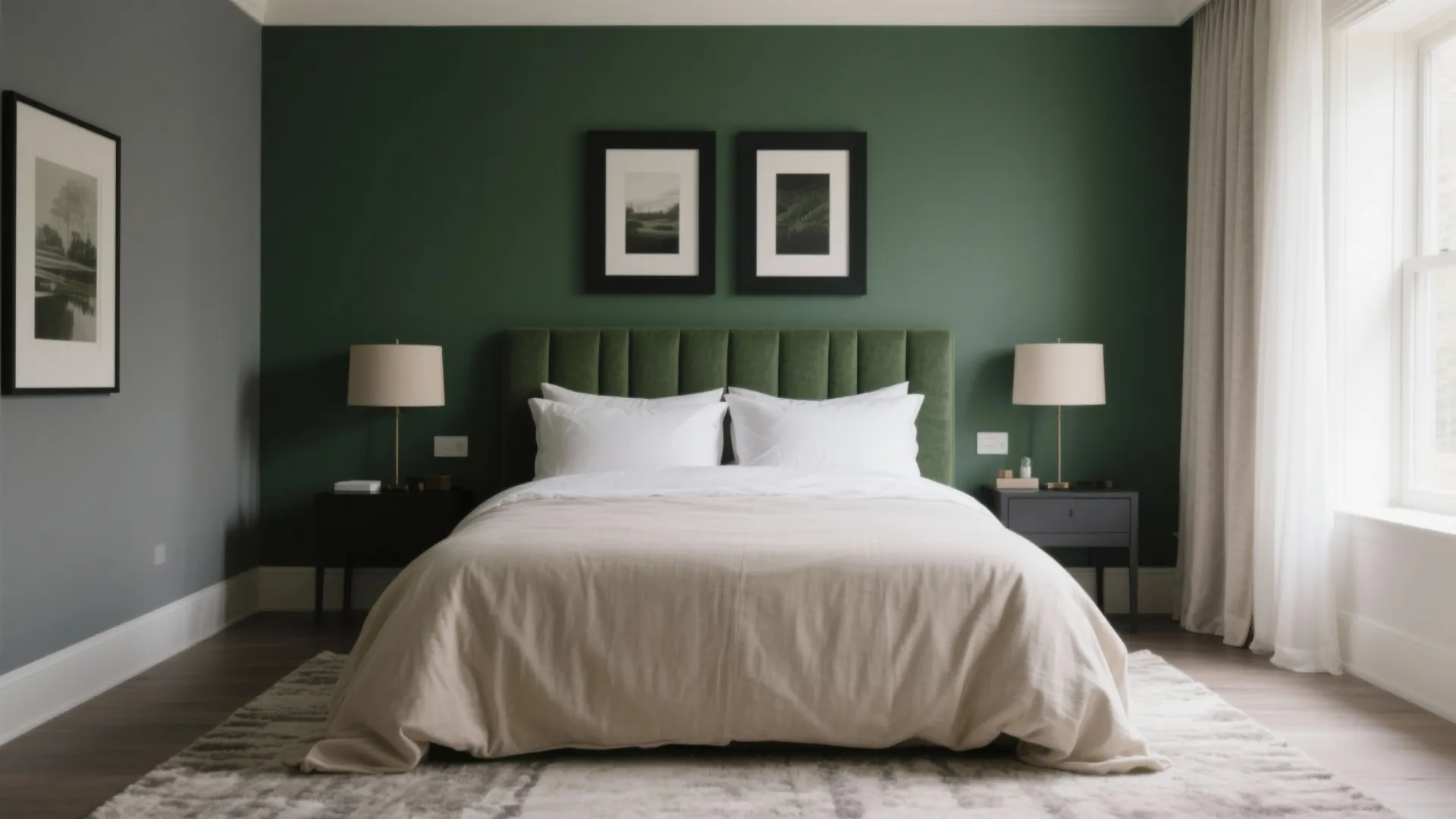 Forest Green + Charcoal + Linen