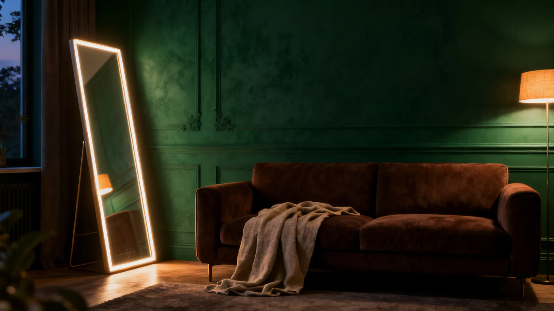 3. Deep Forest Green and Chocolate for Dramatic Comfort