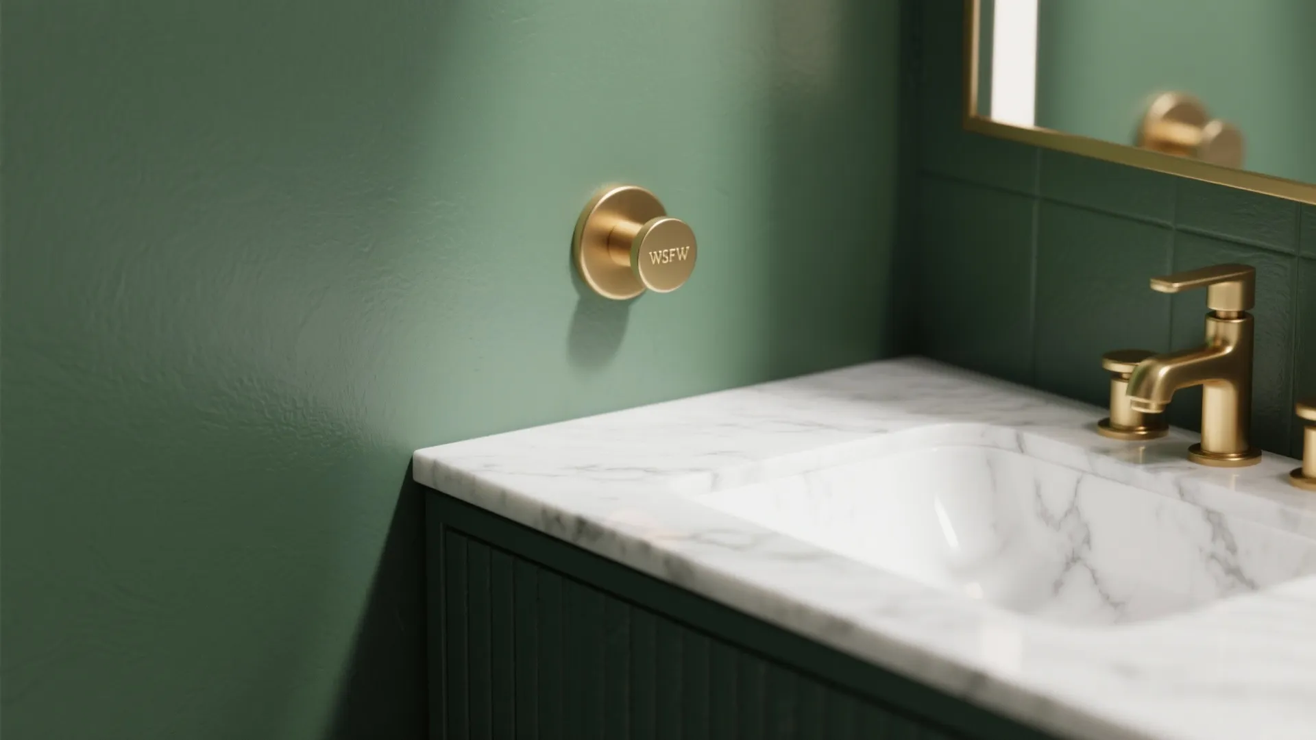 1. Matte forest green with brass accents