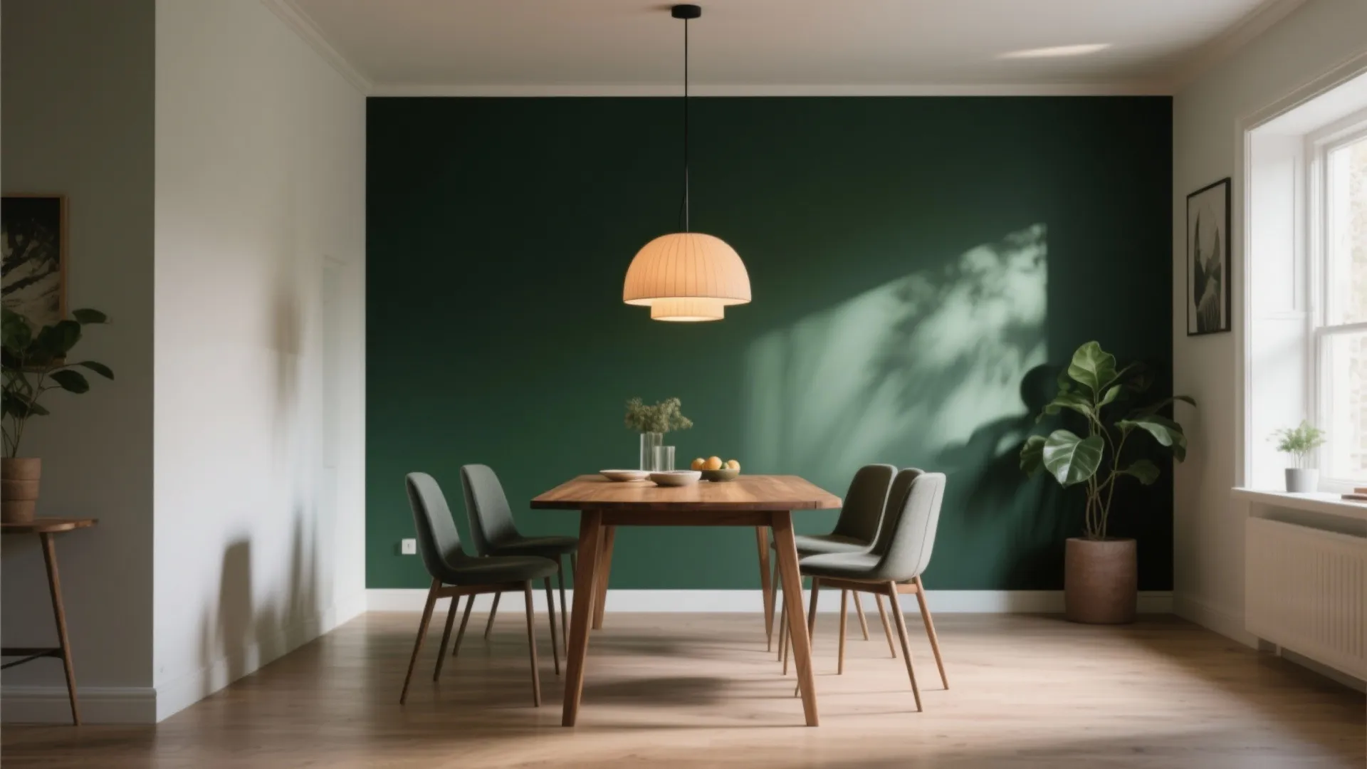 Bold Accent Wall Behind Dining Zone