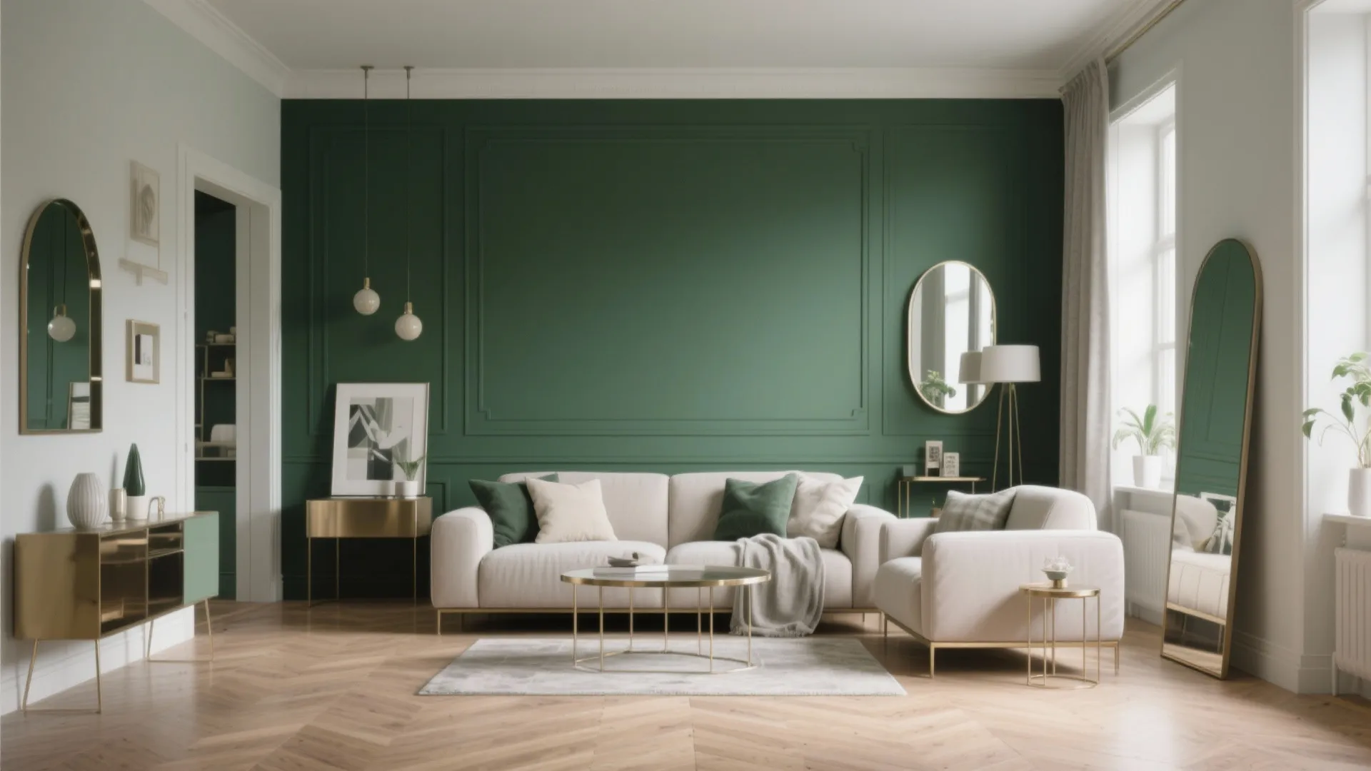 Forest Green Feature Wall