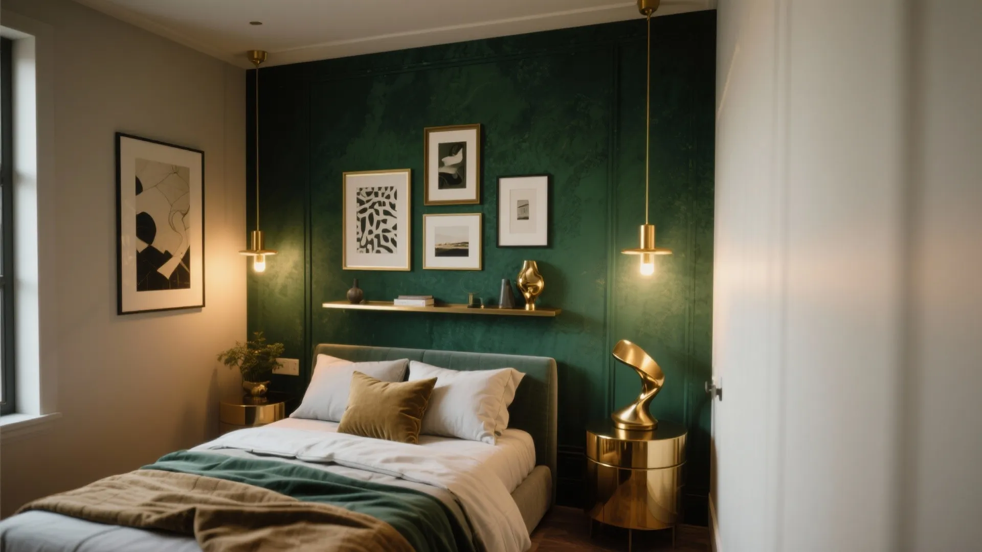 4. Forest Green with Gallery Lighting