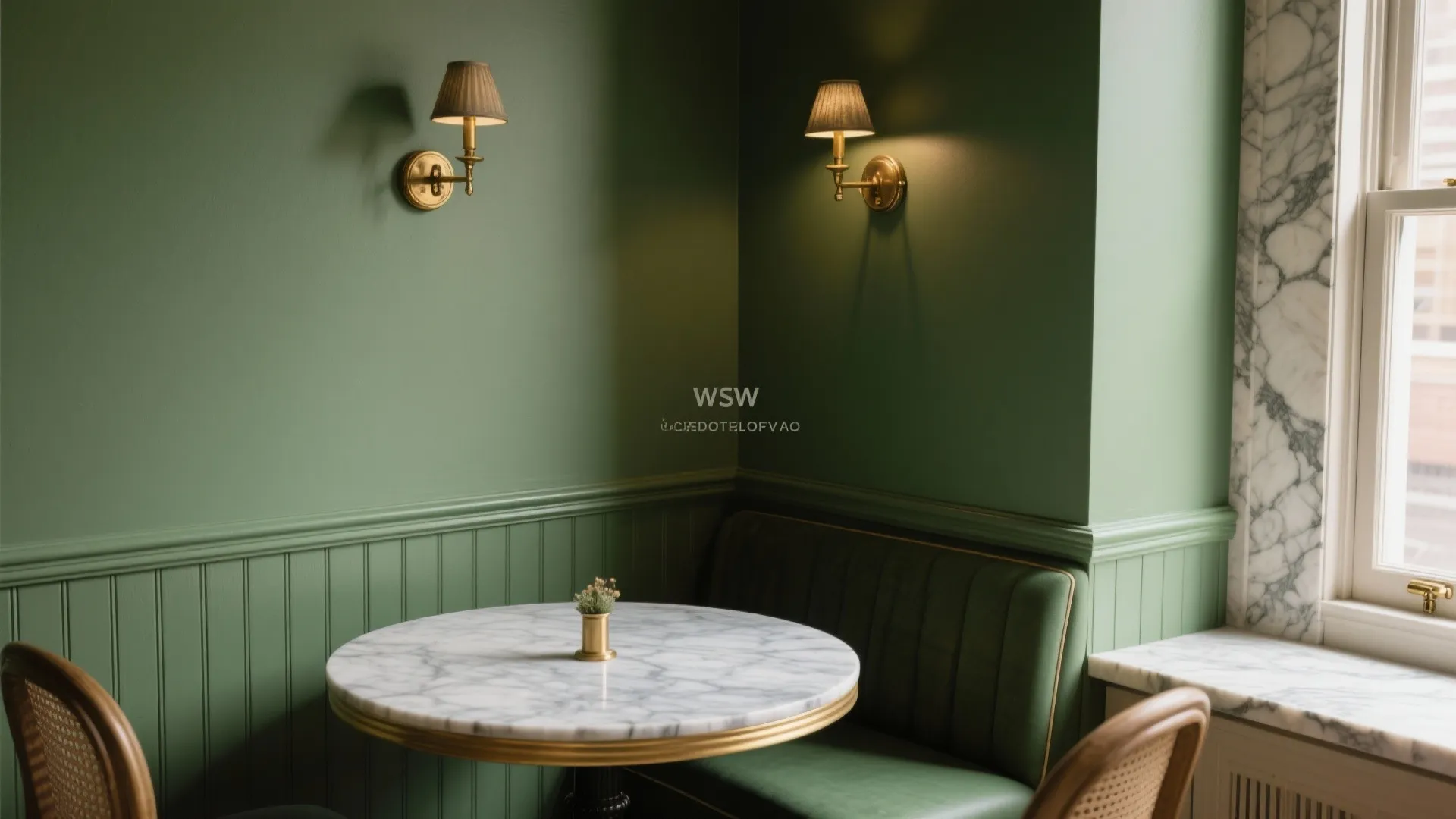 Forest Green with Brass and Stone