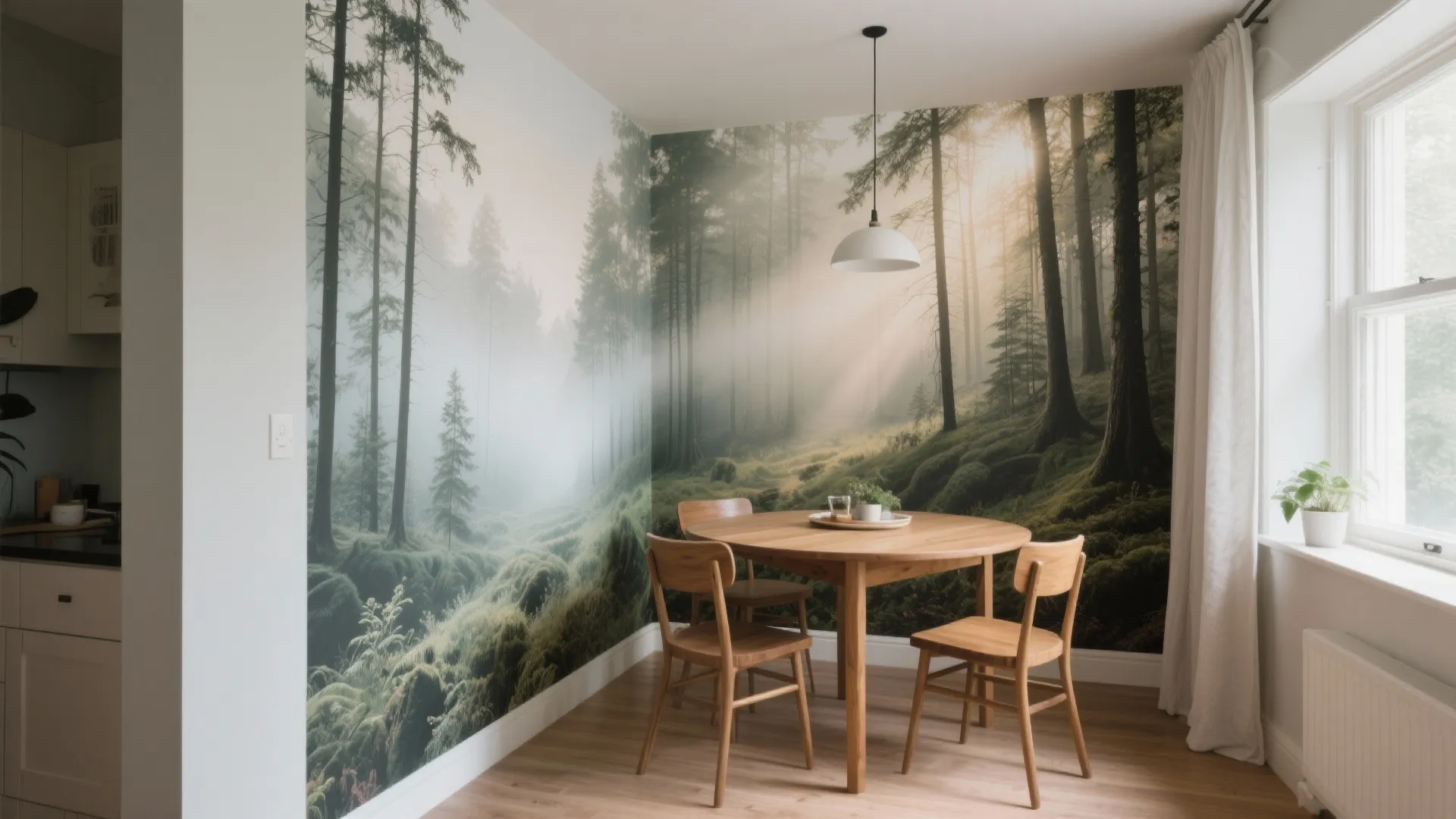 6. Mural Effect Wallpaper