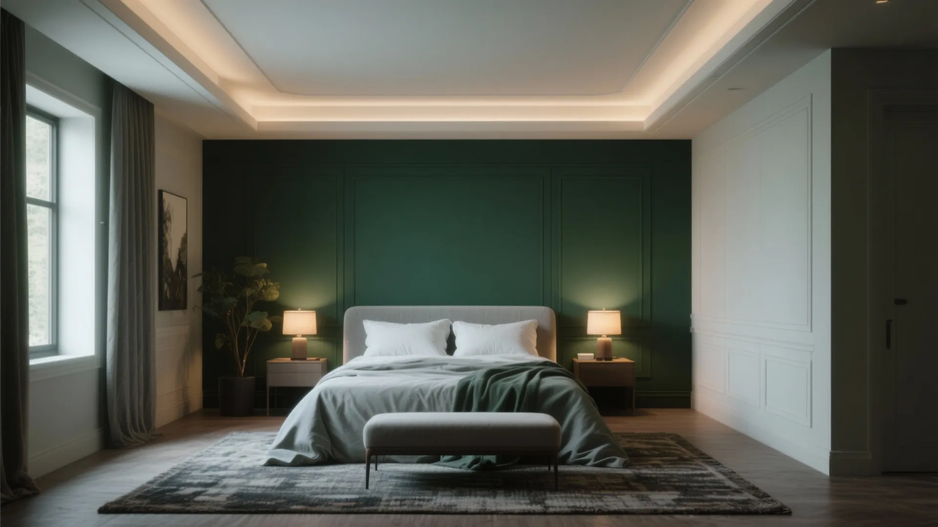 5. Deep Forest Green Feature Wall