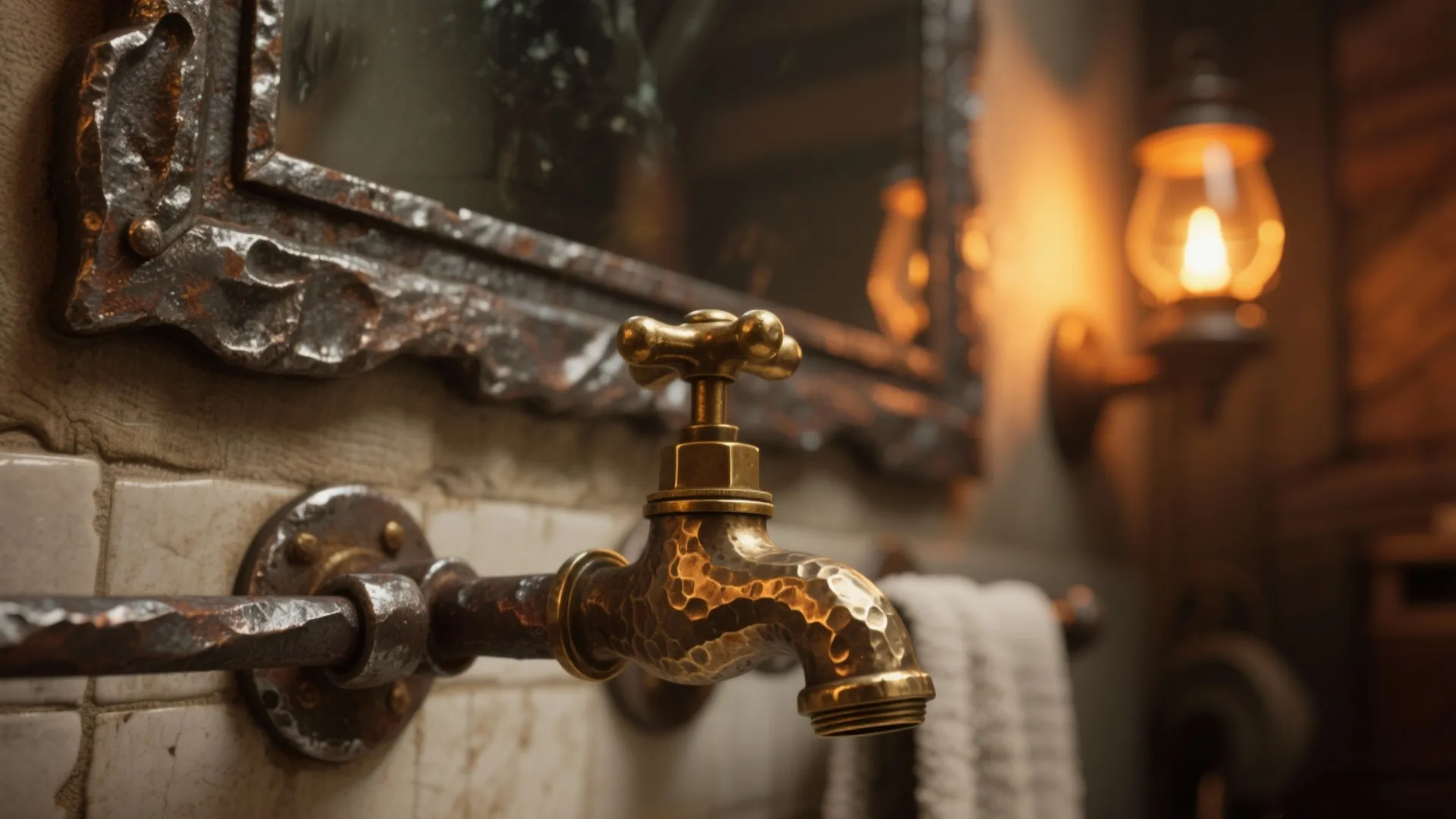 3. Forged metal accents and simple fixtures