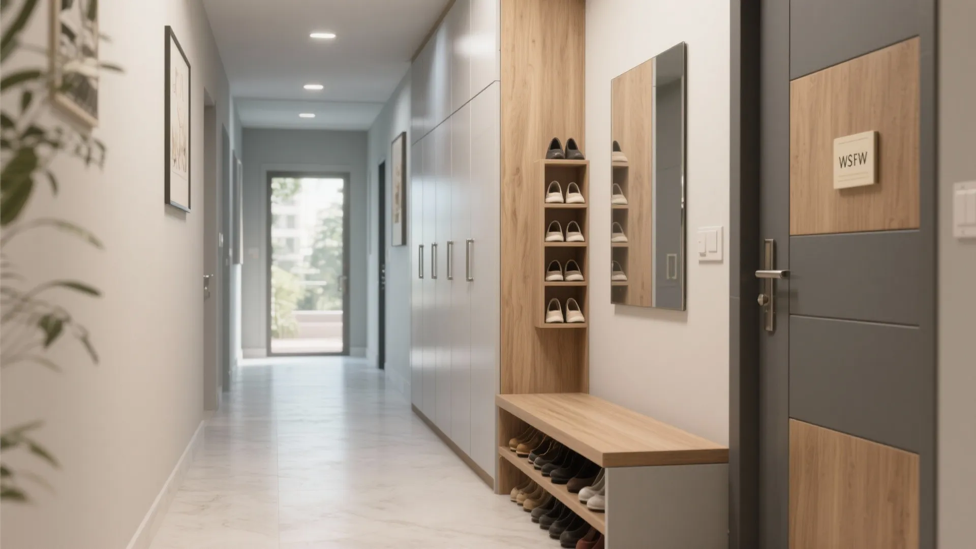 Space-savvy foyer and corridor storage