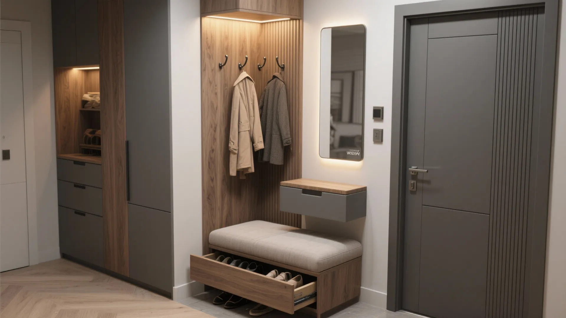 1. Stack functions with a foyer-to-mudroom transition