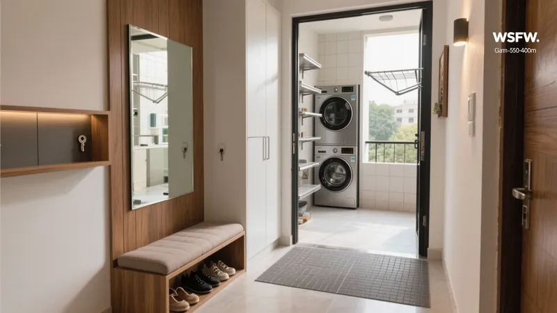Smart Entryway Design with Integrated Laundry Access