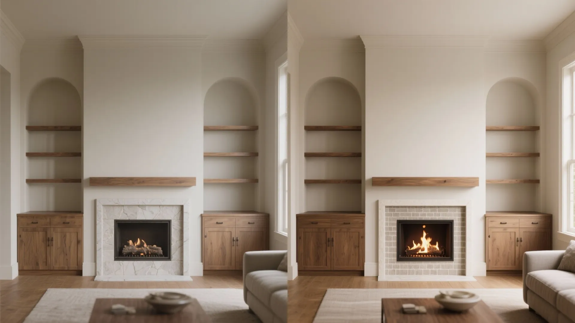 Built-Ins Around the Fireplace (With Safe Clearances)