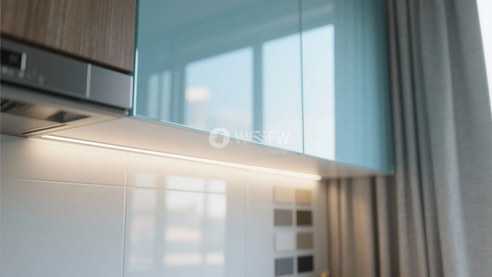 Glass Backsplash and a Light-Friendly Design Wall