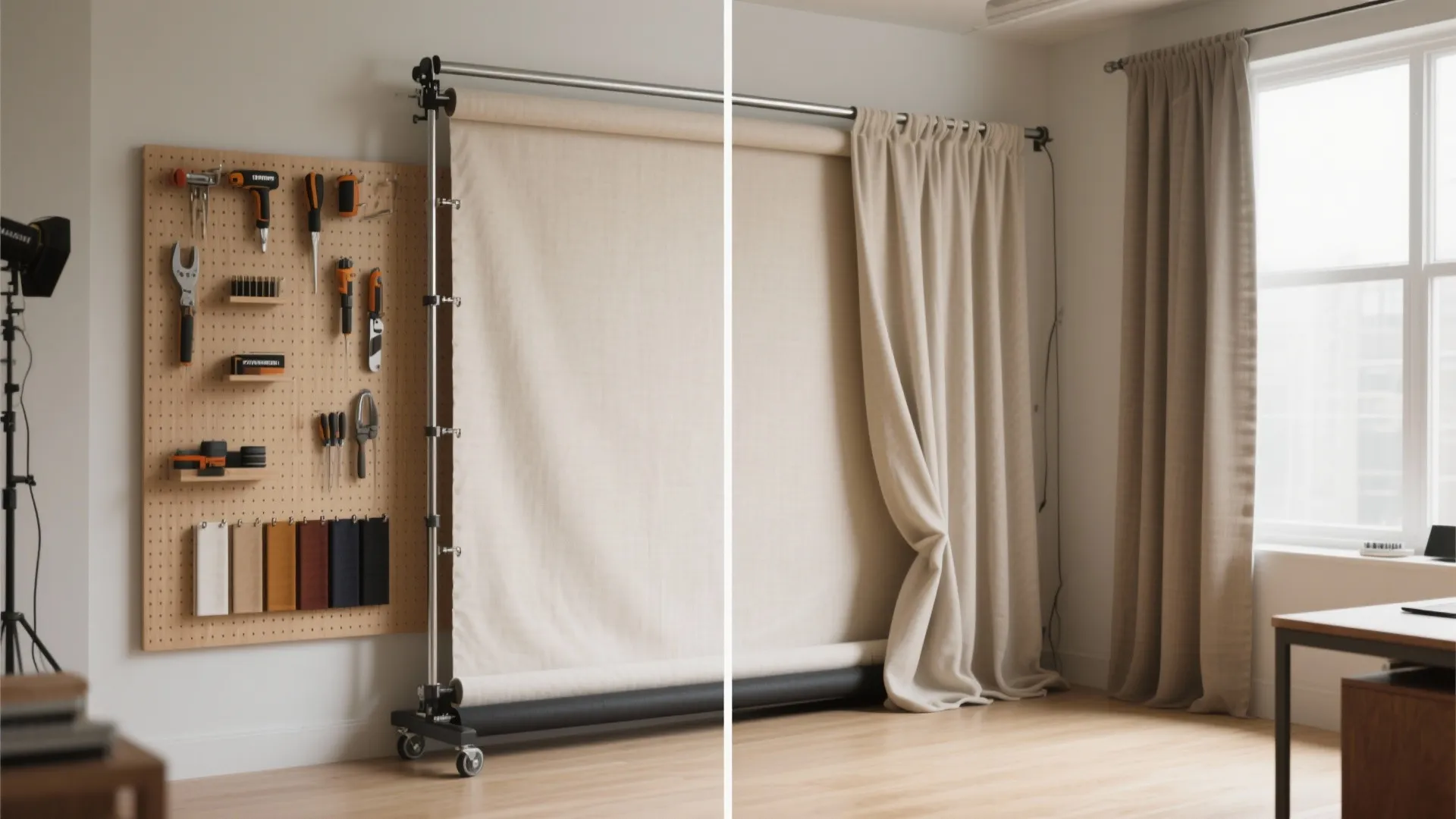 Vertical Storage + Rolling Design Wall