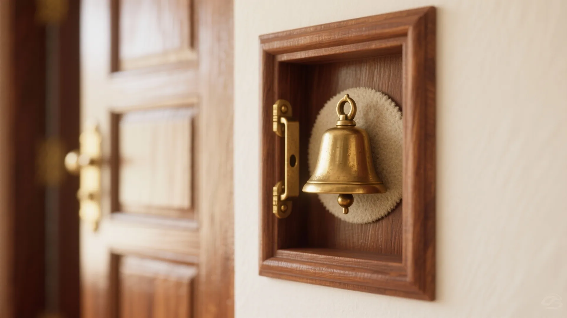 Idea 1: Brass Bell Integrated Into the Door Frame