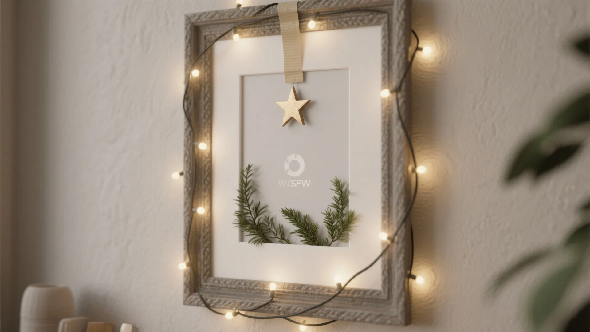 4. Picture-frame tree with fairy lights