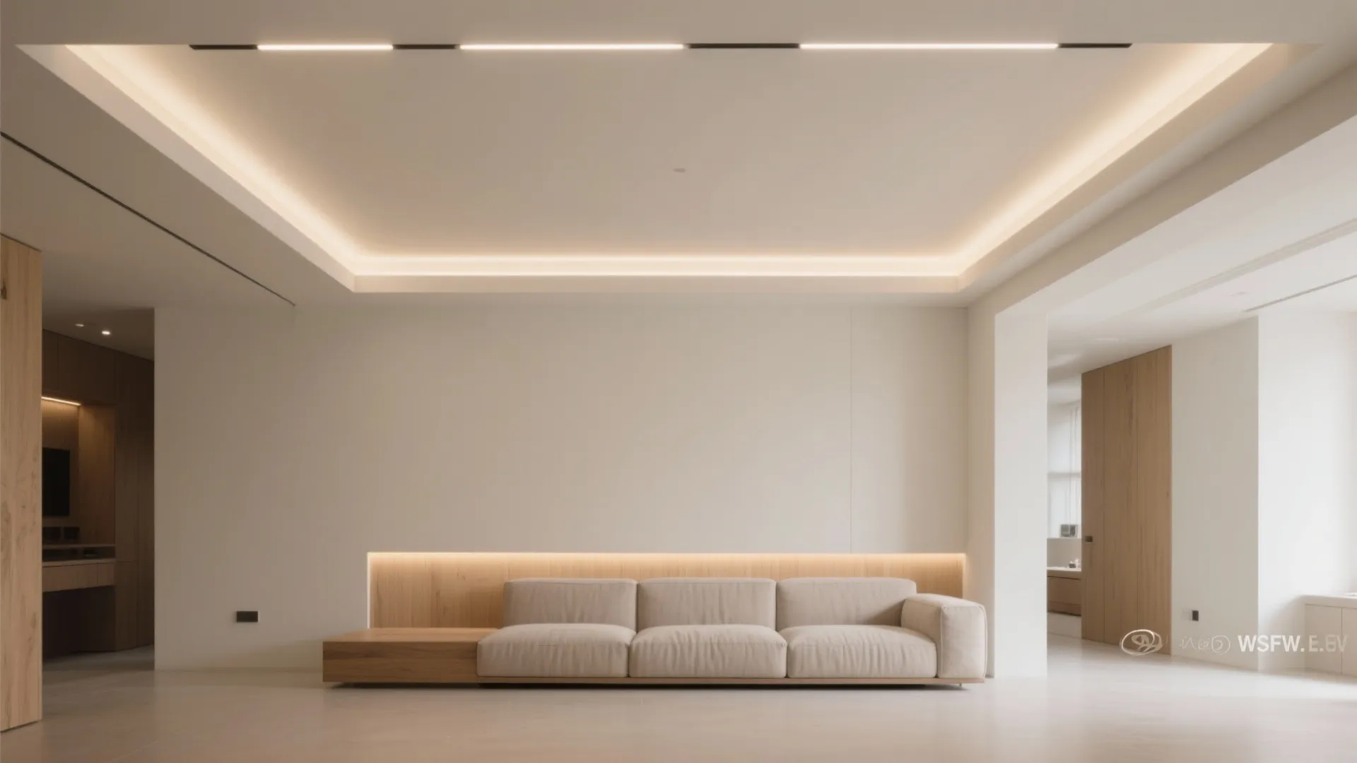 Floating Ceiling Frame With Hidden LEDs