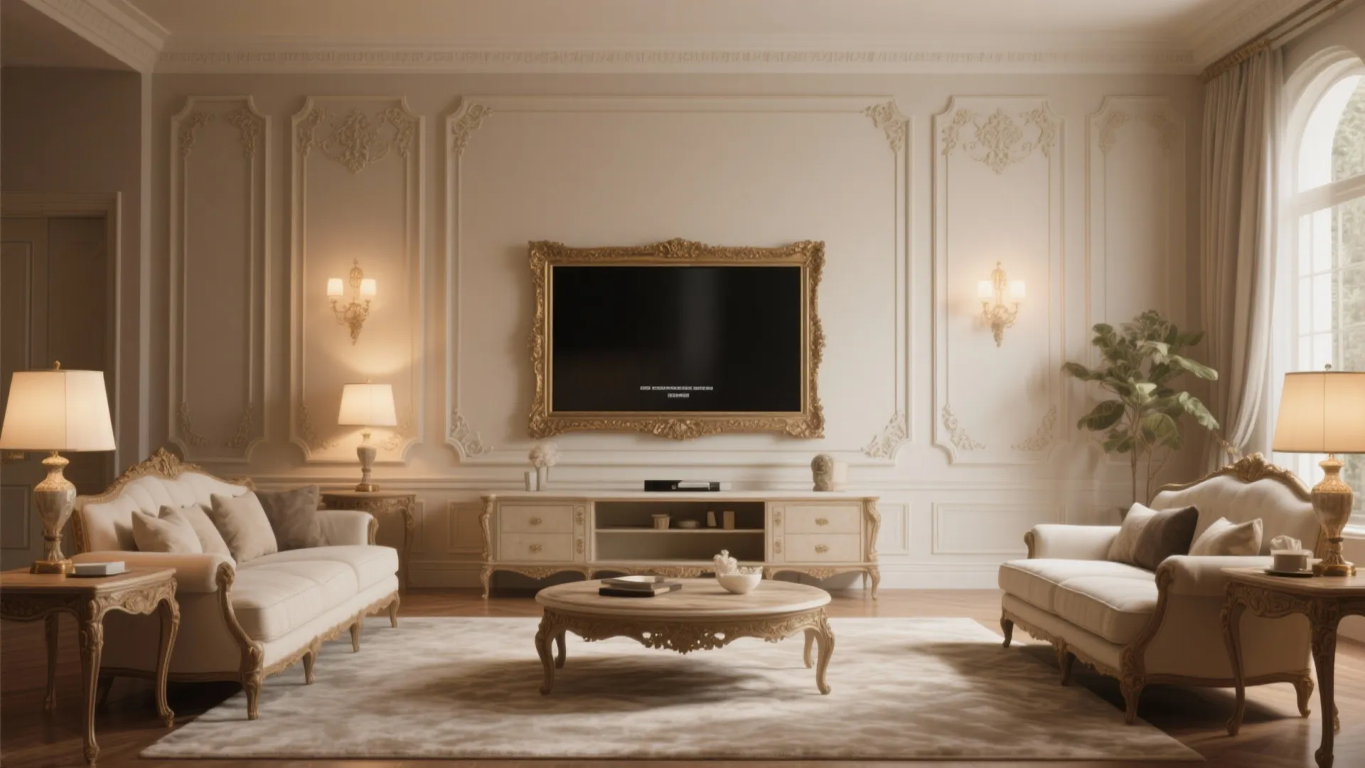 10. Frame TV with Decorative Molding