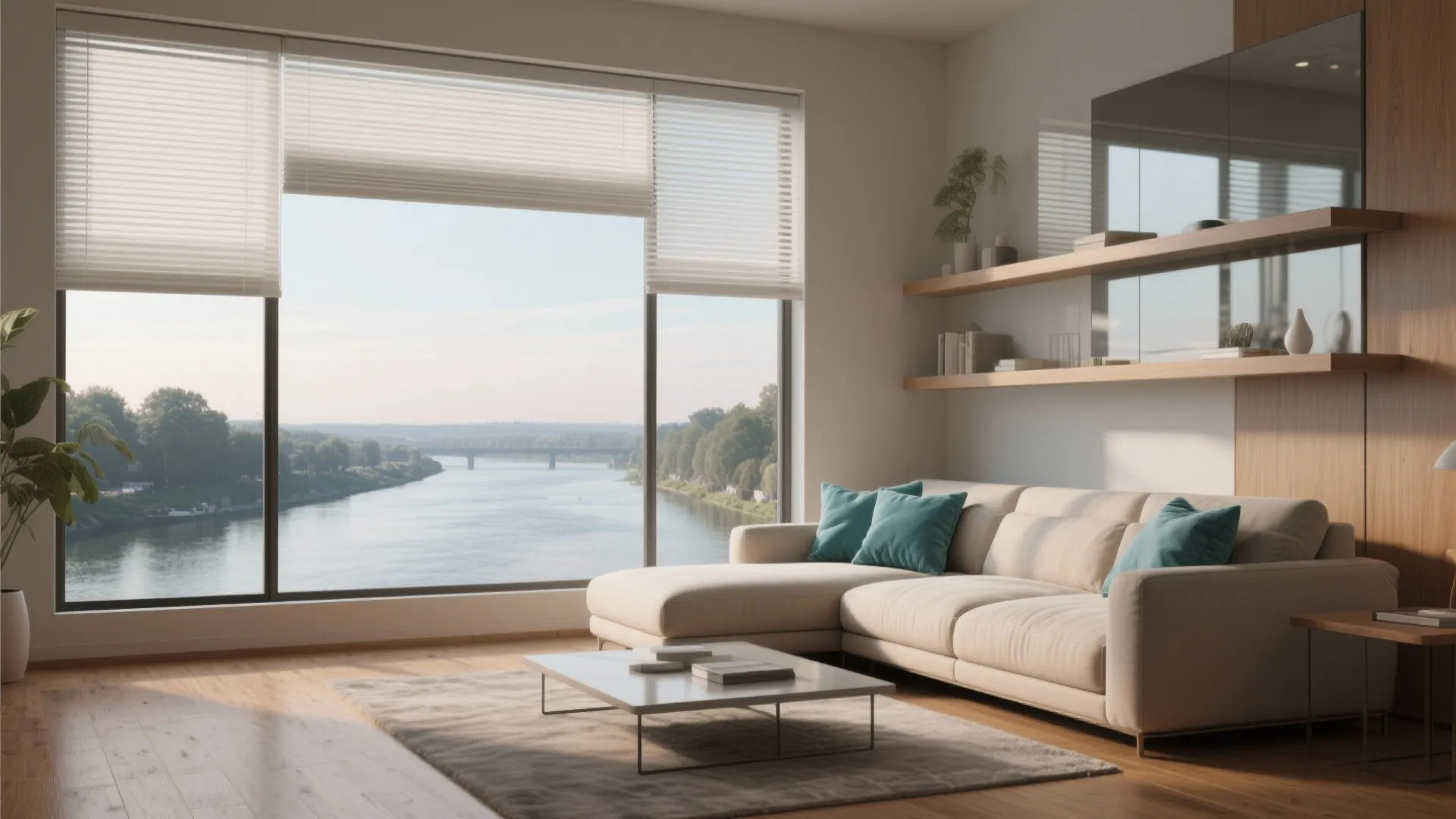 1. Frame the view with a living-room layout