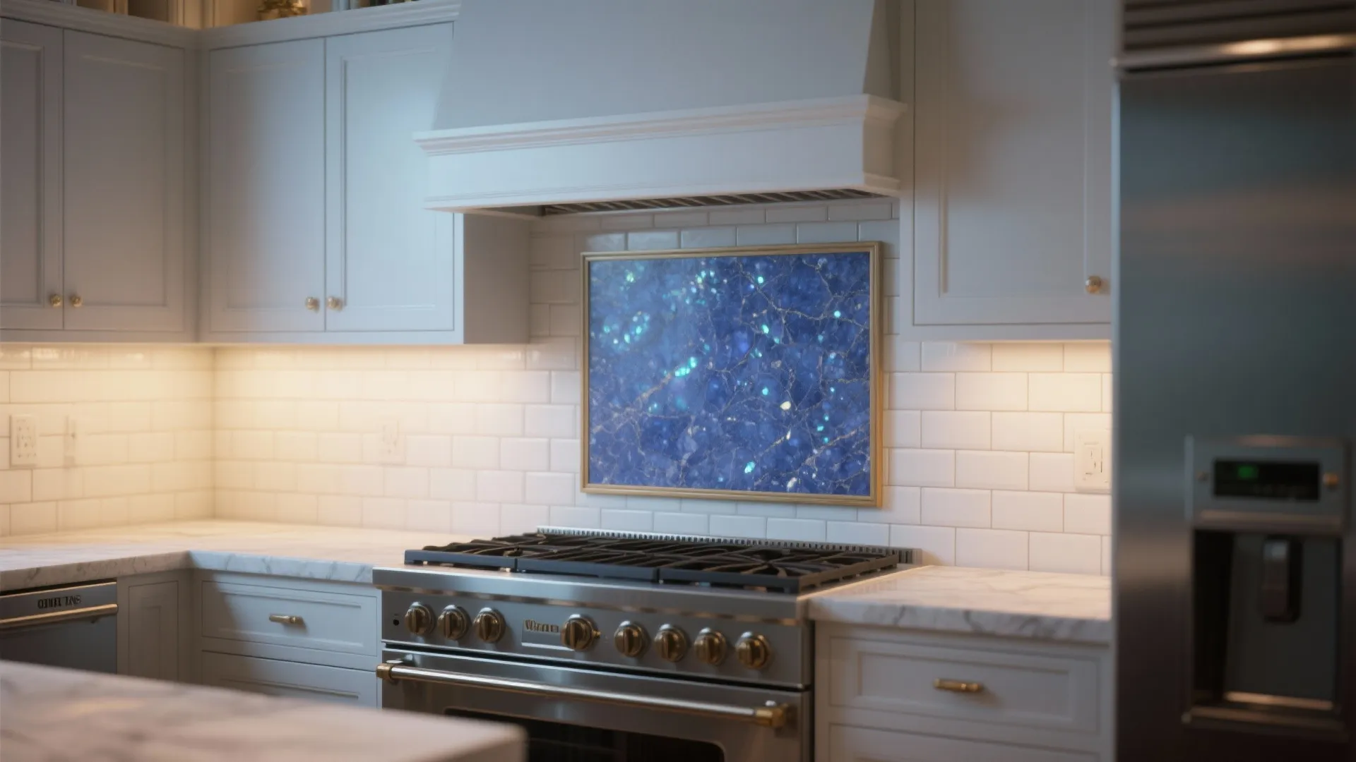 2. Framed backsplash for a focal nook