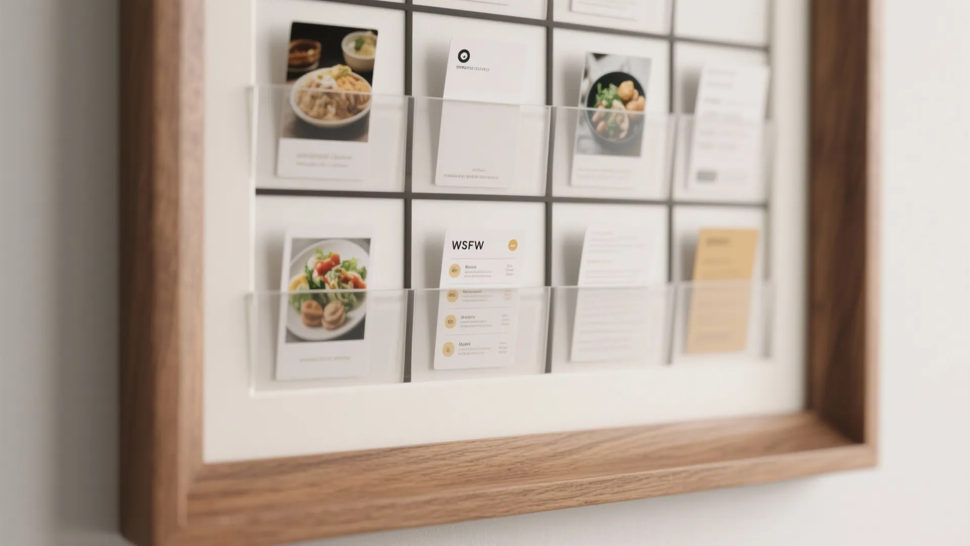 Framed Grid with Interchangeable Cards