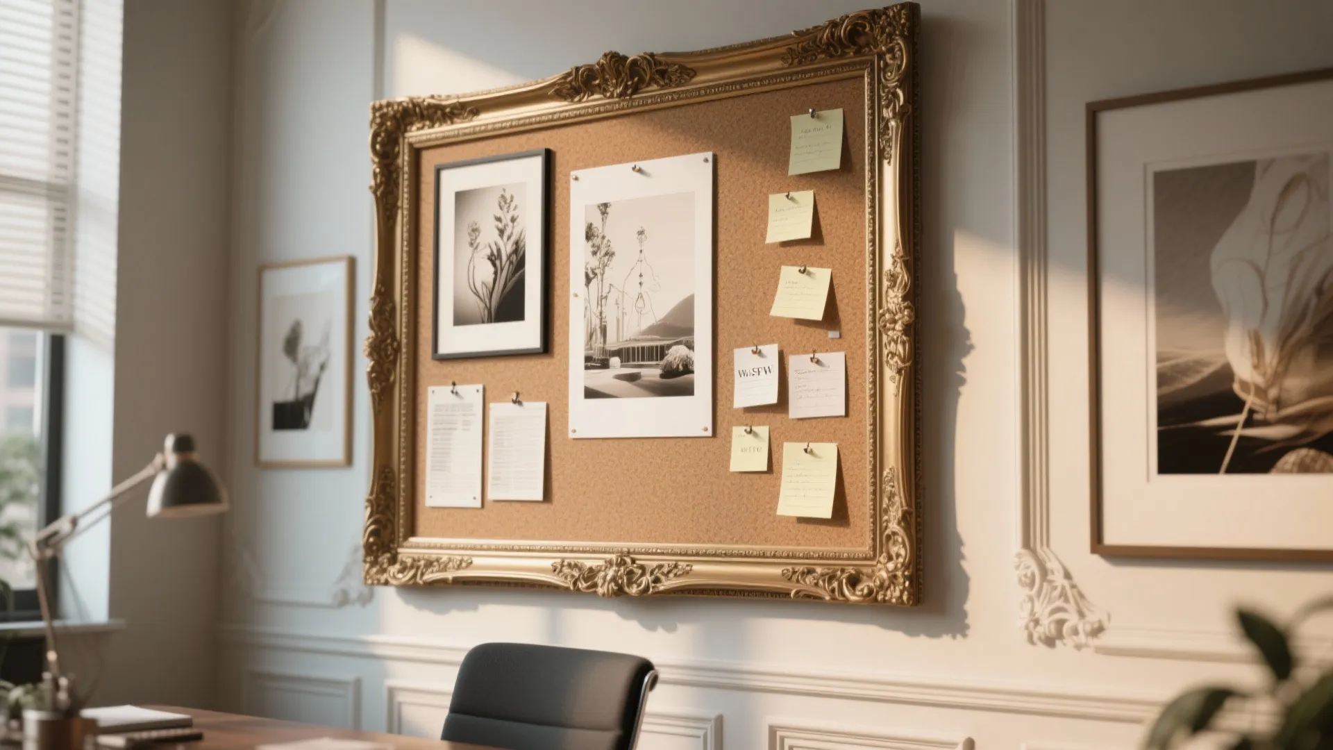 6. Framed Artwork Cork Board