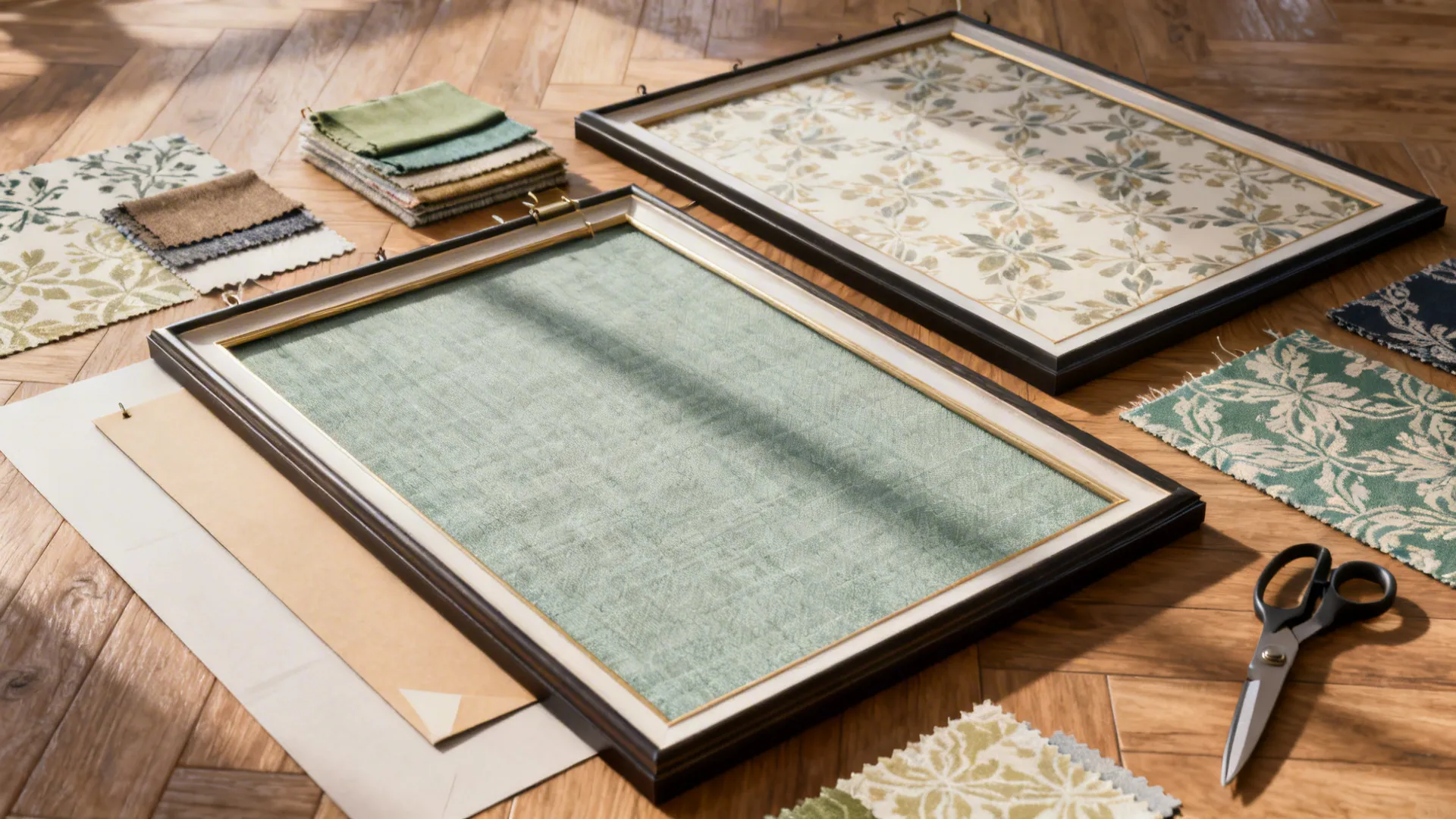 5. DIY Framed Fabric or Wallpaper Panels