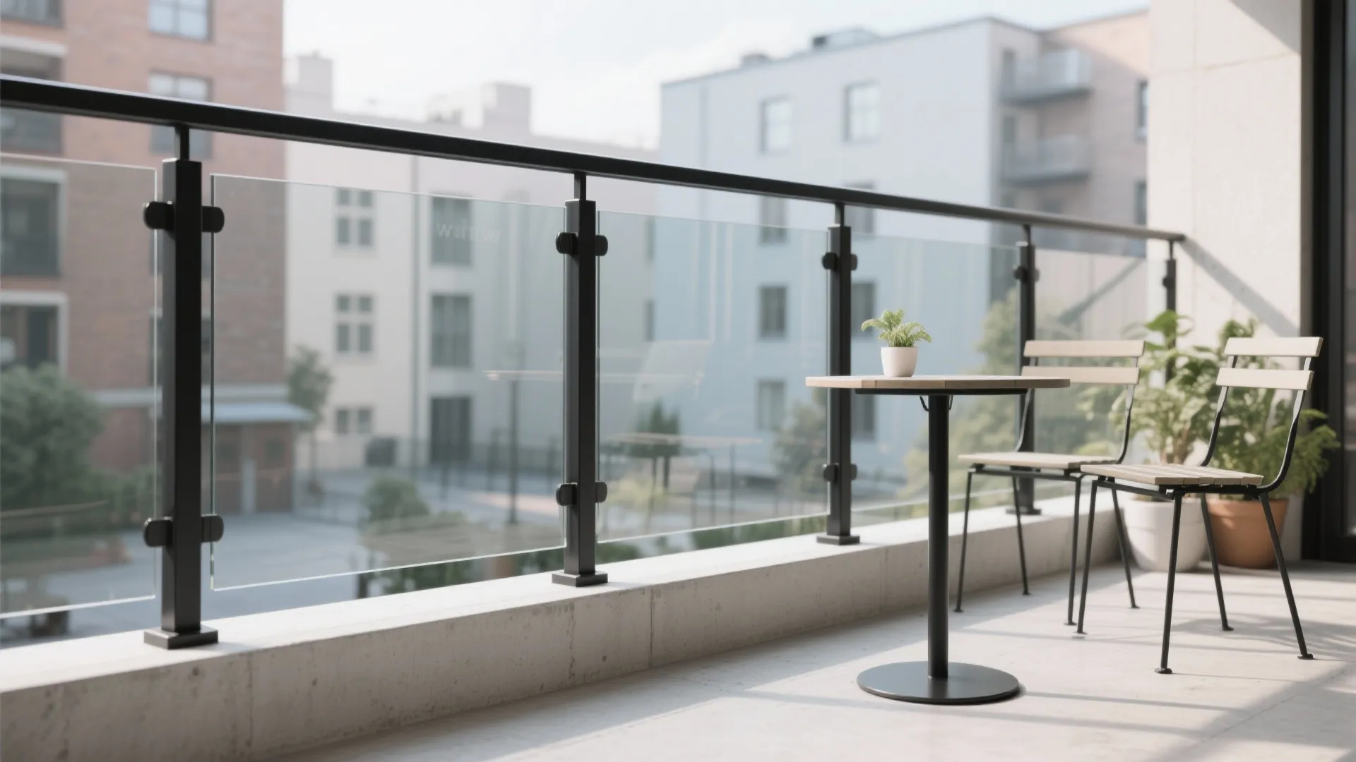 1) Minimal Framed Glass Railing for Everyday Balconies