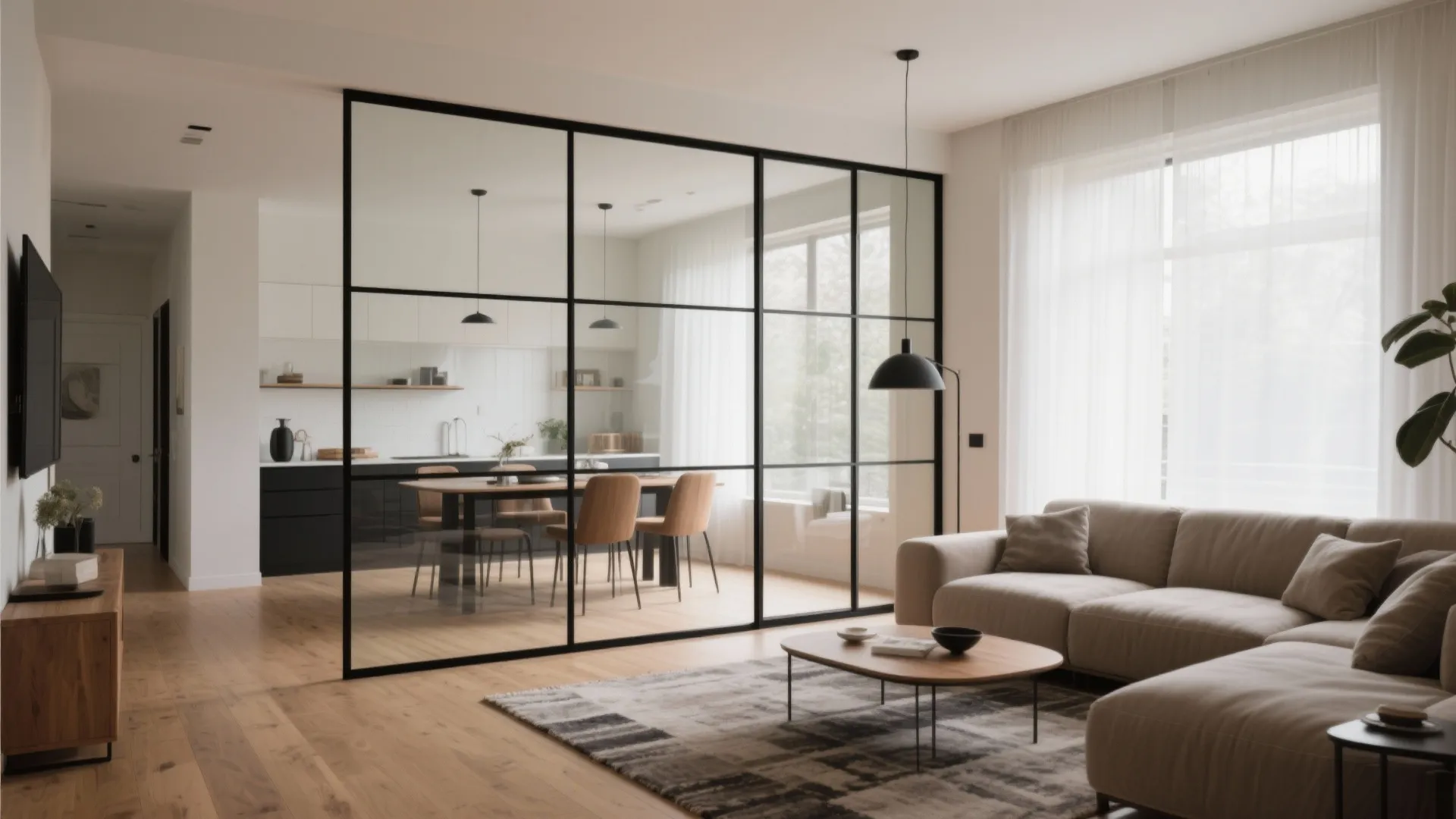 Framed Glass Partitions That Keep Daylight Flowing