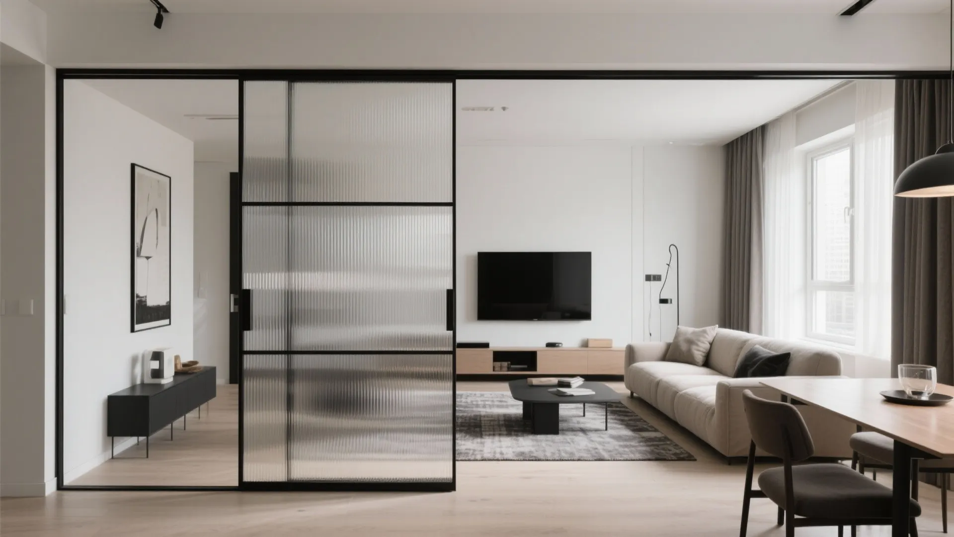 Framed glass screens for airy separation