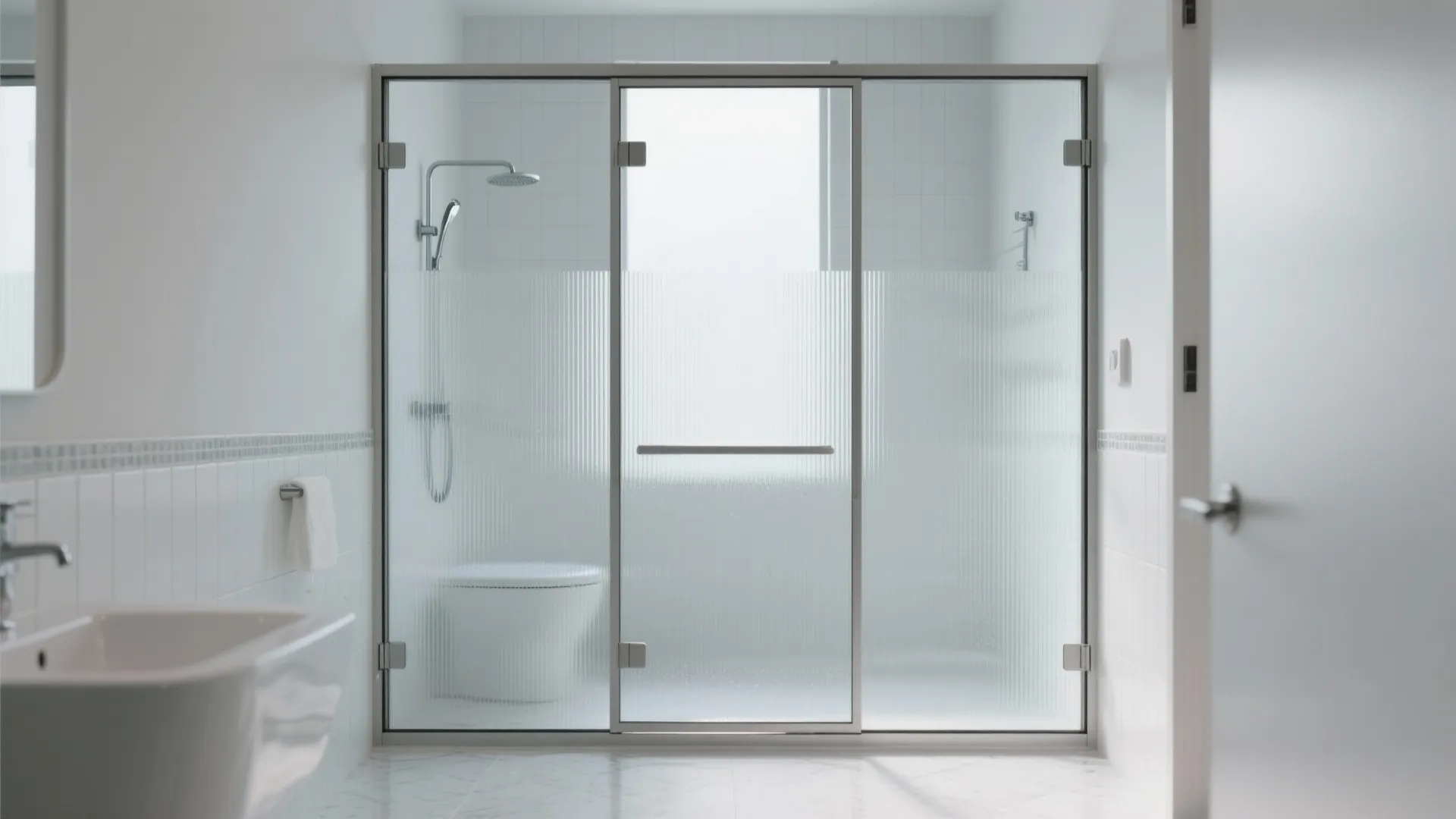 Idea 5: Framed glass slider for showers or WCs