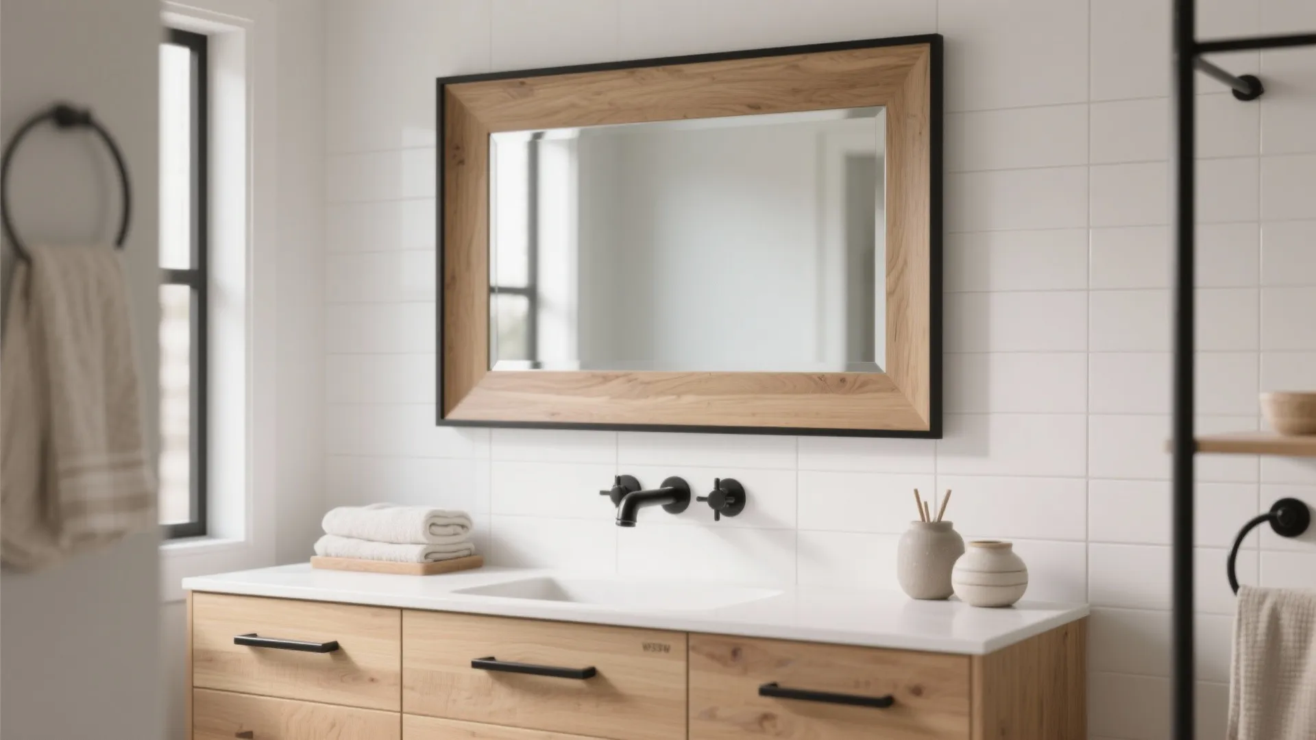 Framed Statement Mirror: Wood, Metal, or Mixed Materials