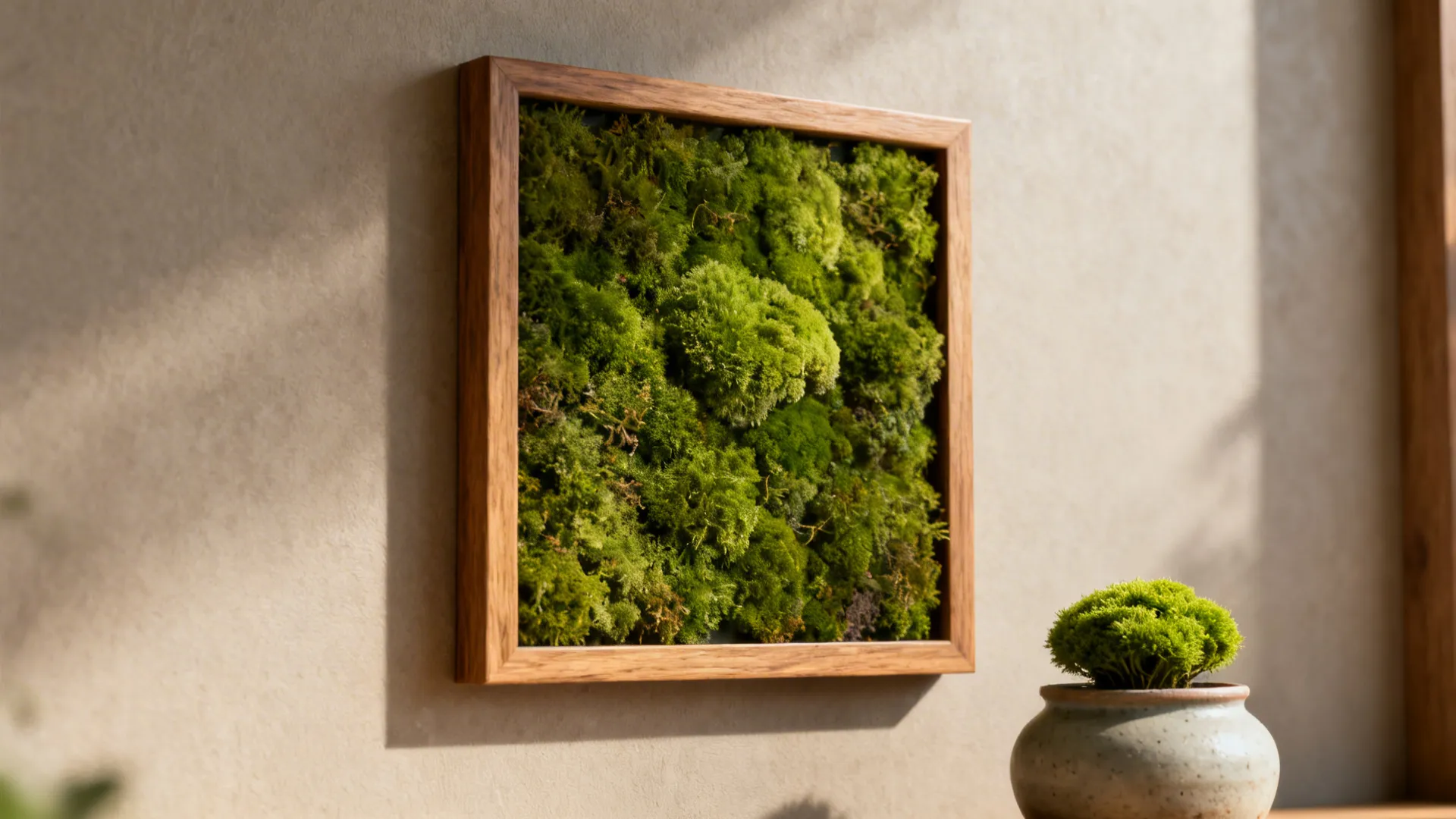 4. Framed moss and preserved green art