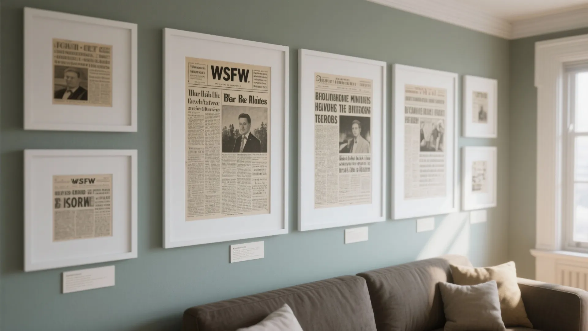 Idea 3: Framed Newspaper Headlines