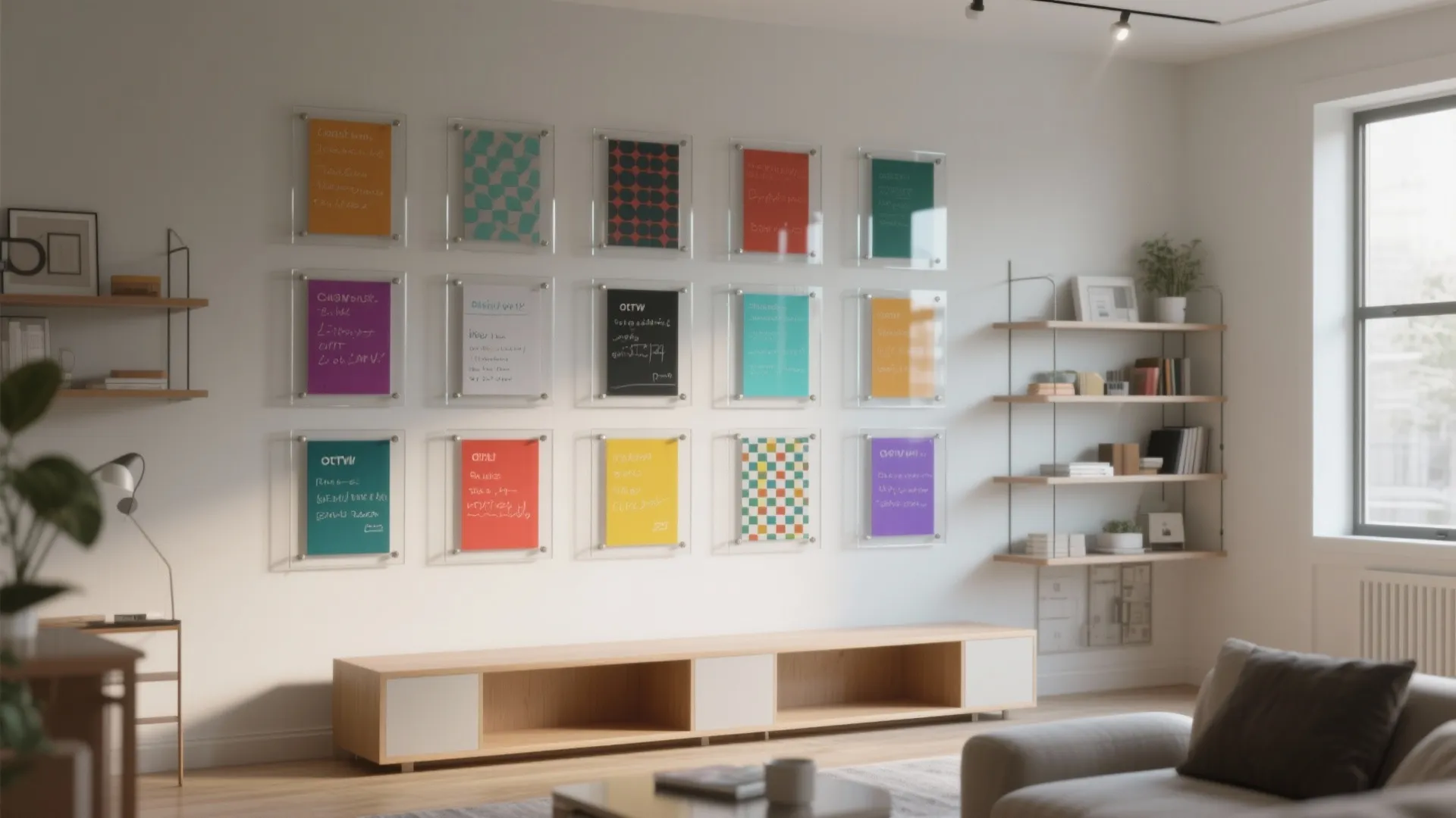 2. Framed dry-erase panels (modular & neat)