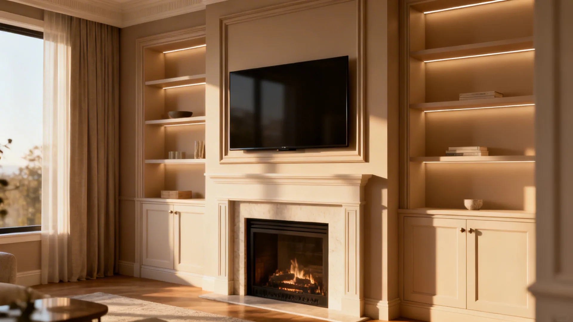 4. Frame the TV with cabinetry or trim