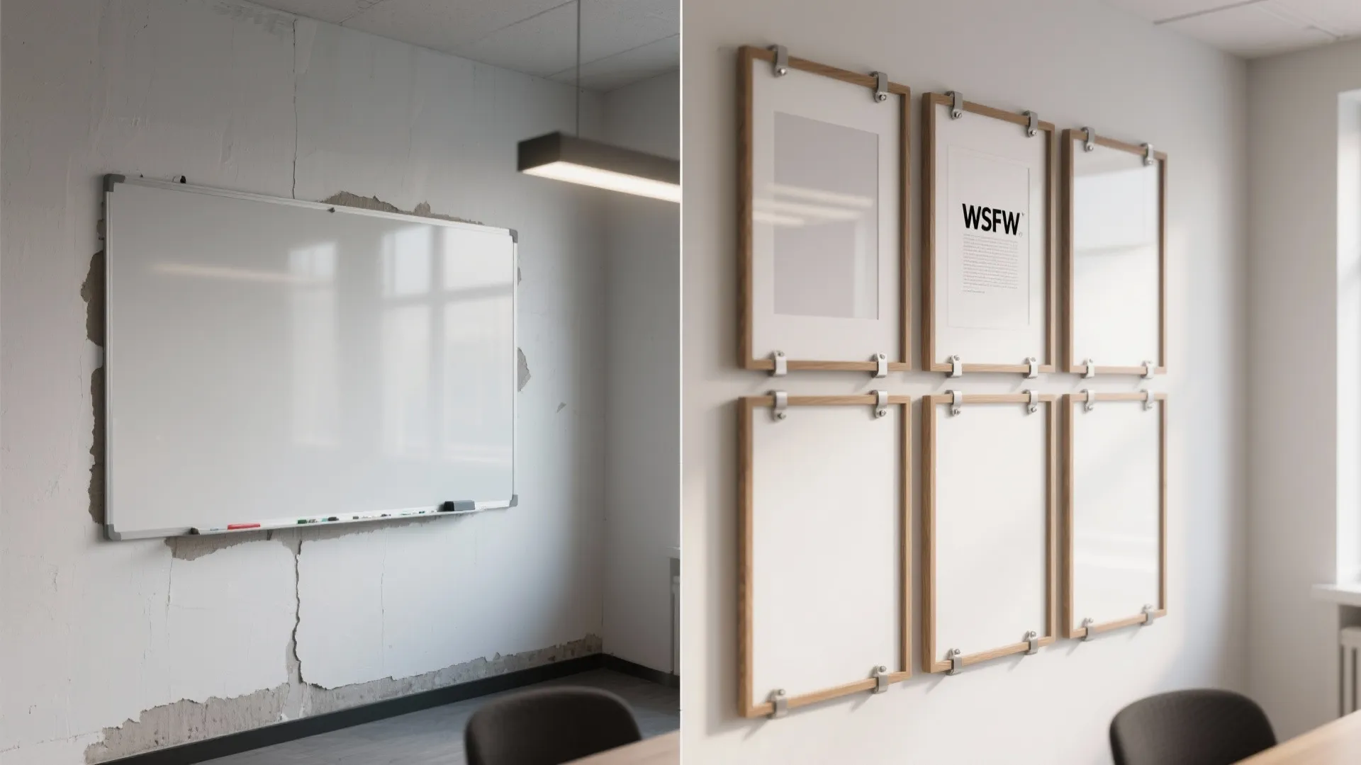 4. Framed writable panels: flexible and less permanent